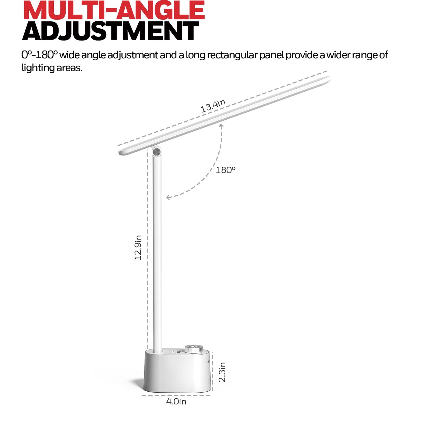 Honeywell Upgraded LED Desk Lamp - H01Pro Sunturalux™ Eye-Caring Table Lamp for Home Office College Dorm, Stepless Dimmable Small Desk Light Foldable Reading Desk Lamp for Studying Working (White)