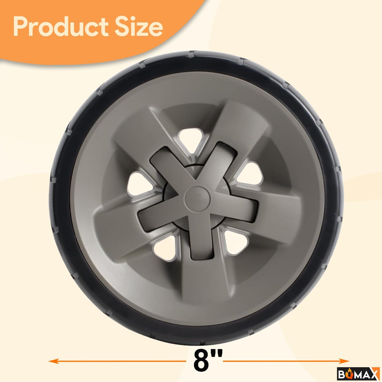 67445 Grill Wheels for Weber Genesis II Parts and Genesis II LX 300 200 400 600 Series, 8 inch Plastic Wheels for Webers, 2 Packs Kits for Weber Grill Replacement