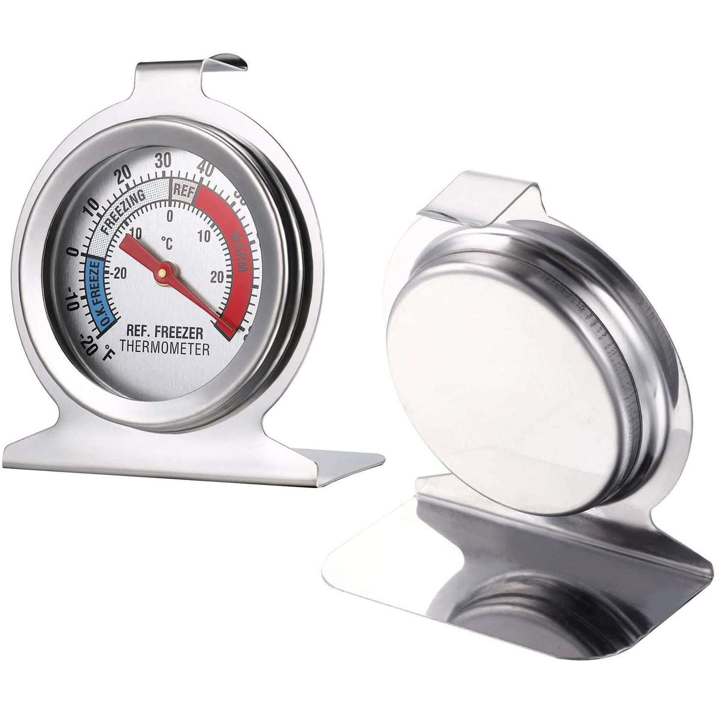 12 Pack Refrigerator Freezer Thermometer Large Dial Fridge Freezer Alarm Thermometer Internal Temperature Gauge Dual-Scale -30~30°C/-20~80°F for Freezer Refrigerator Cooler