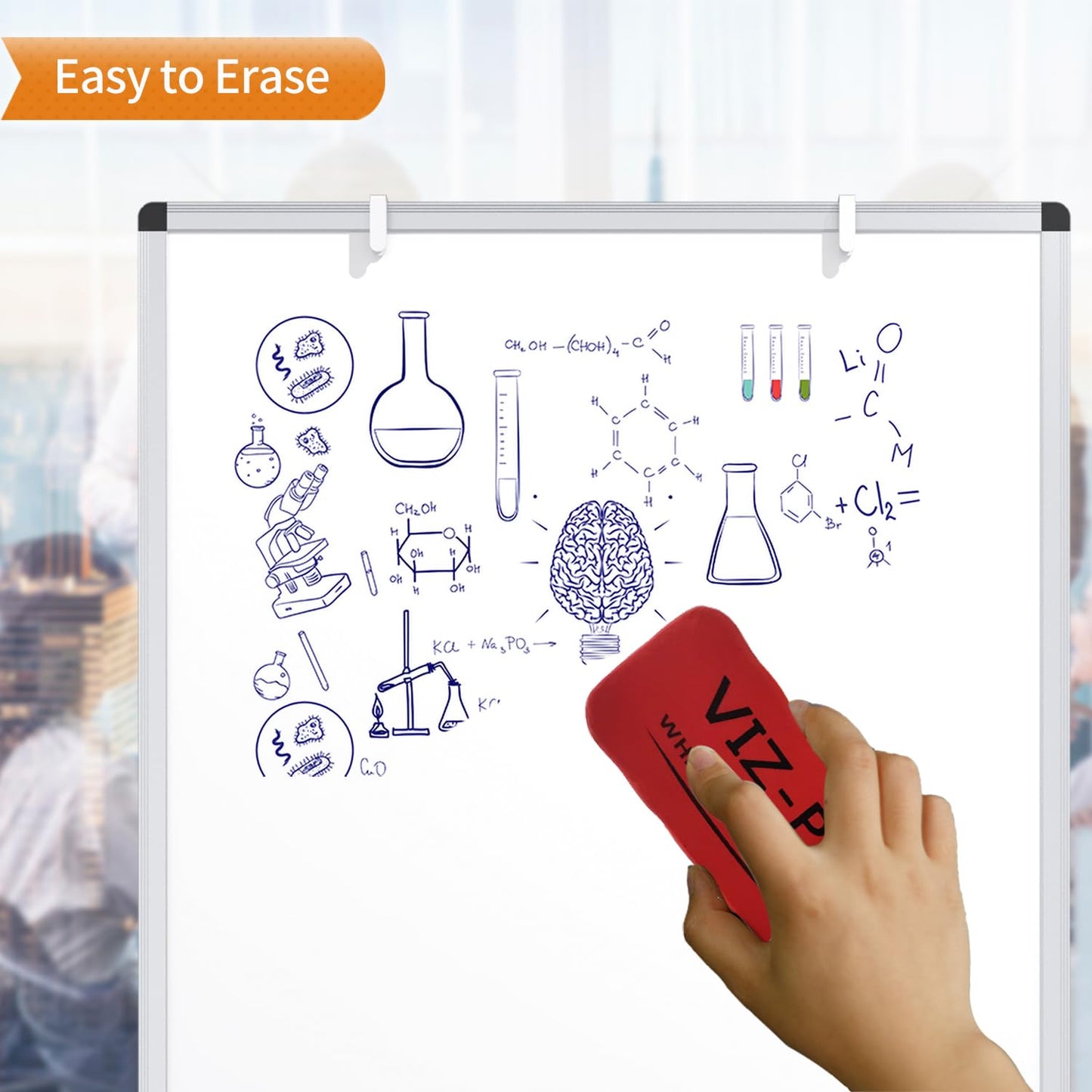 VIZ-PRO Tripod Easel Whiteboard, Height Adjustable Flipchart Easel, 36 x 24 Inches