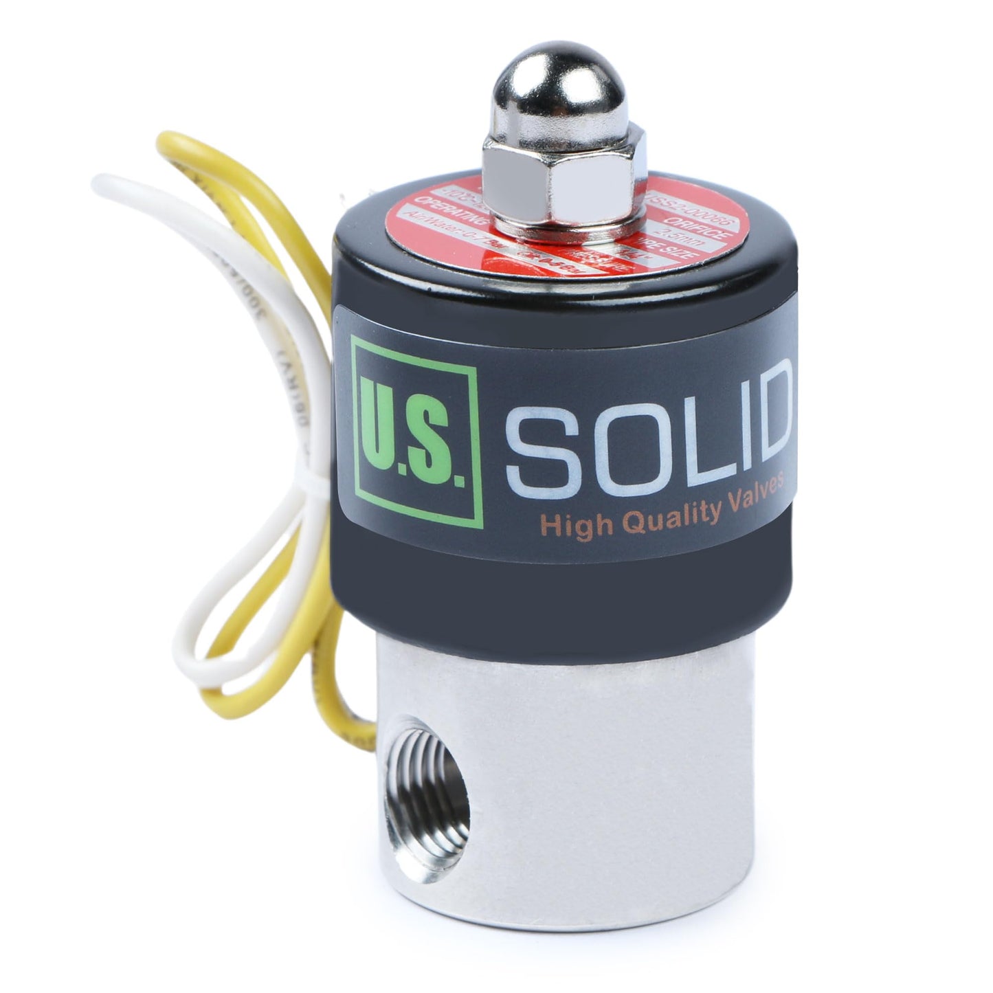U.S. Solid 1/4" Stainless Steel Electric Solenoid Valve 110VAC Normally Closed VITON
