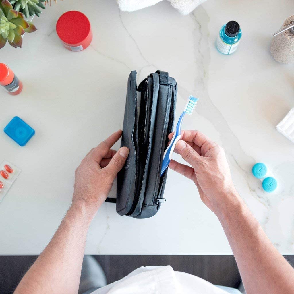 NOMATIC- Toiletry Wash Bag for Travel, Waterproof Storage Case for Shaving Kit, Makeup, Toiletries (Black), Small V2