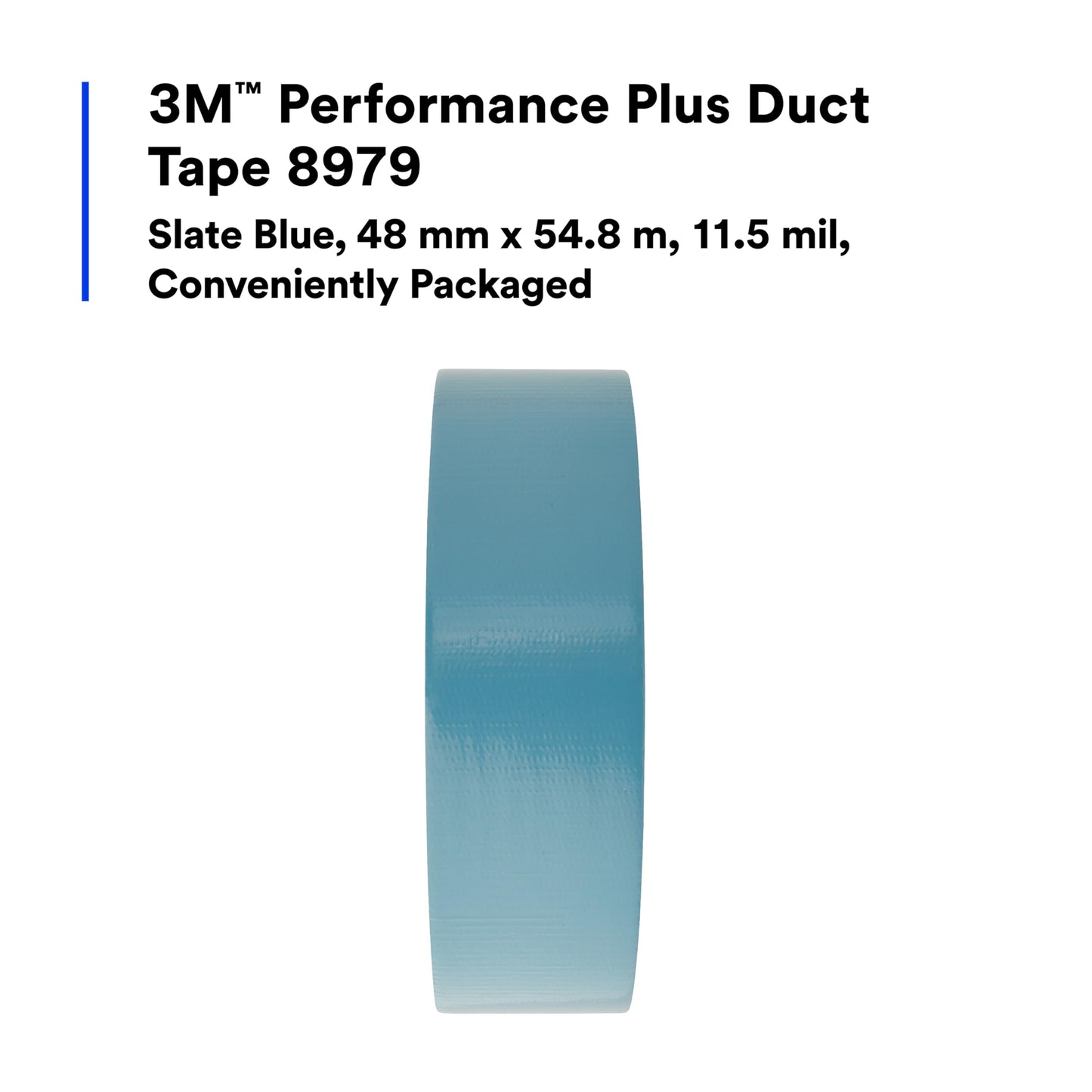 3M 8979 Performance Plus Duct Tape, Slate Blue, 1.88" x 60 yds x 12.1 mil - Removes Cleanly - High Performance Tape for Splicing/Taping Insulation, Capping Pipe, Temporary Repair, 1 Pack