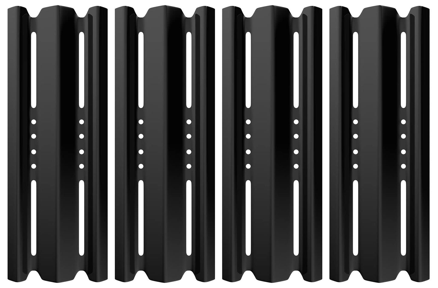 GLOWYE BBQ Heat Plates Replacement Parts for Broil King Baron & Huntington & Sterling Gas Grills, 4 Pack Porcelain Steel Heat Shield Tent Burner Cover, 15 7/8 x 6 inch