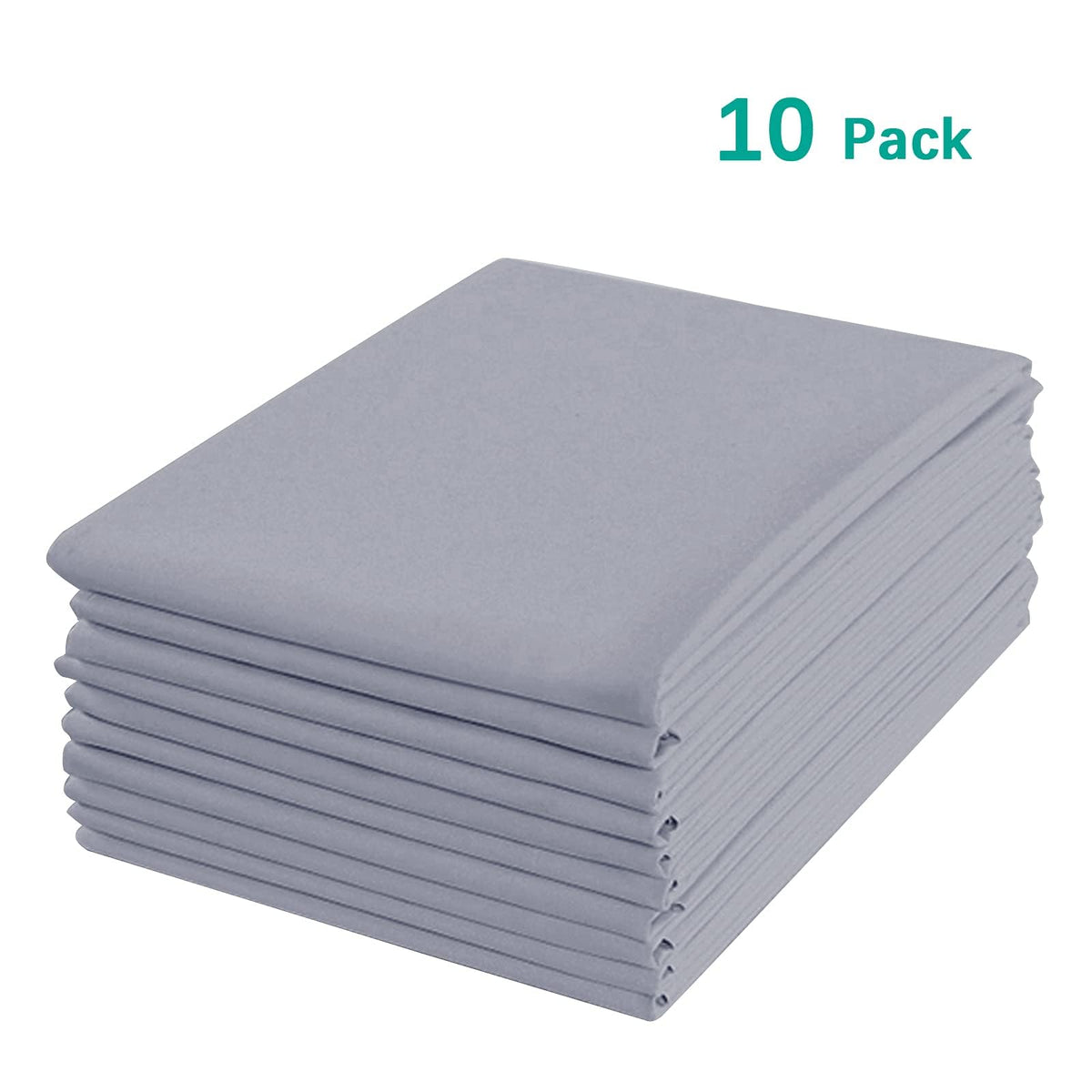 Biloban Standard Size Daycare/Pre-School Cot Sheet 10 Pack, 23" x 51", Children’s Naptime Cot Sheet, White, Breathable Microfiber Nap Sheet, Grey
