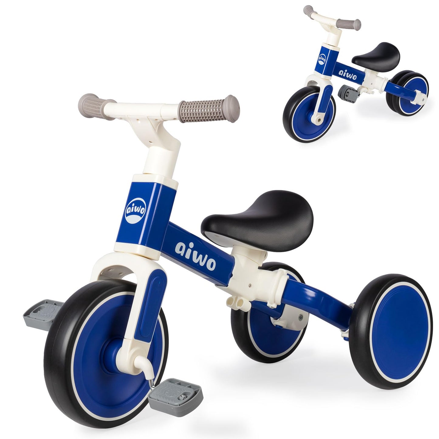 aiwo 4in1 Tricycle for Toddlers 1-3, Toddler Balance Bike for 1 to 4 Year Old Boys Girls First Gift, Ride-on Toys Toddler Bike Kids Tricycle