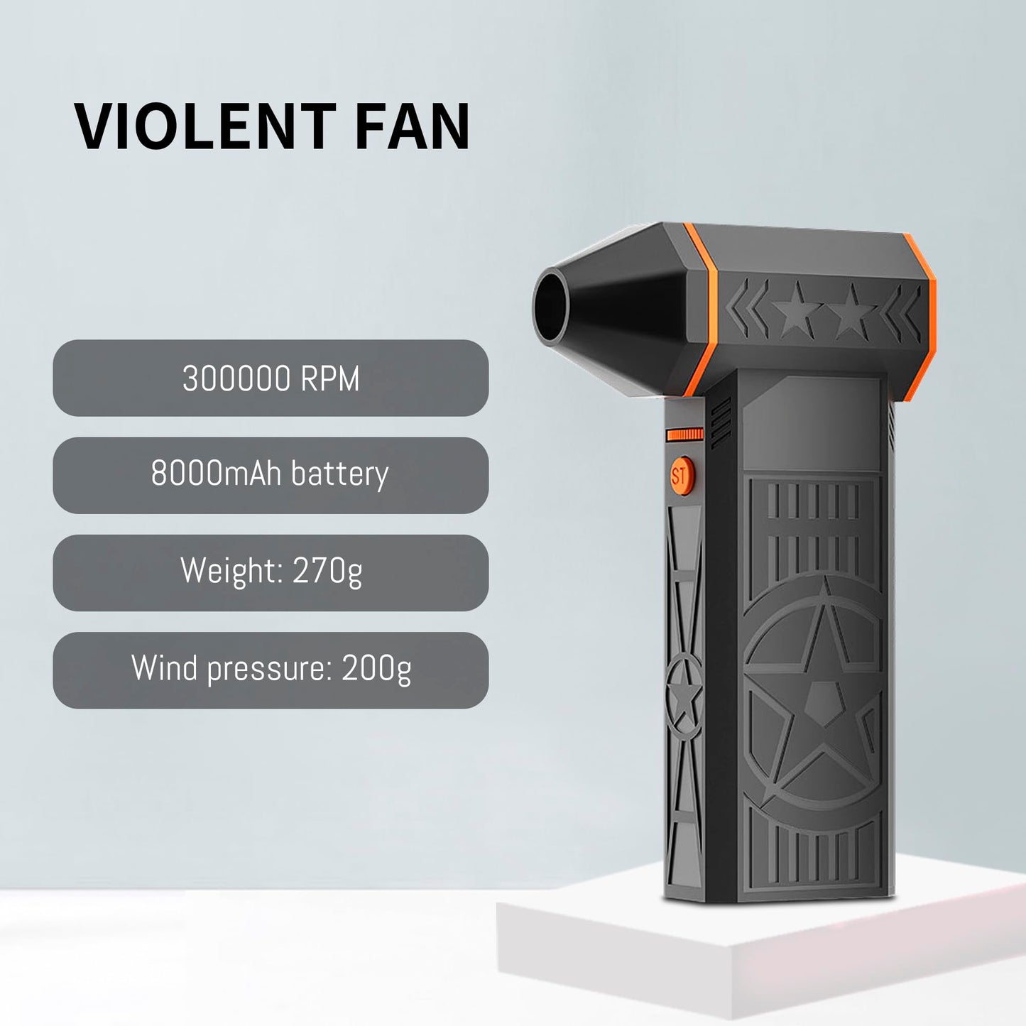 ANCBD Electric Air Duster 300,000RPM Turbo Fan, Rechargeable, 3 Speeds, Multi-use, 8000mAh, Part #753980256263