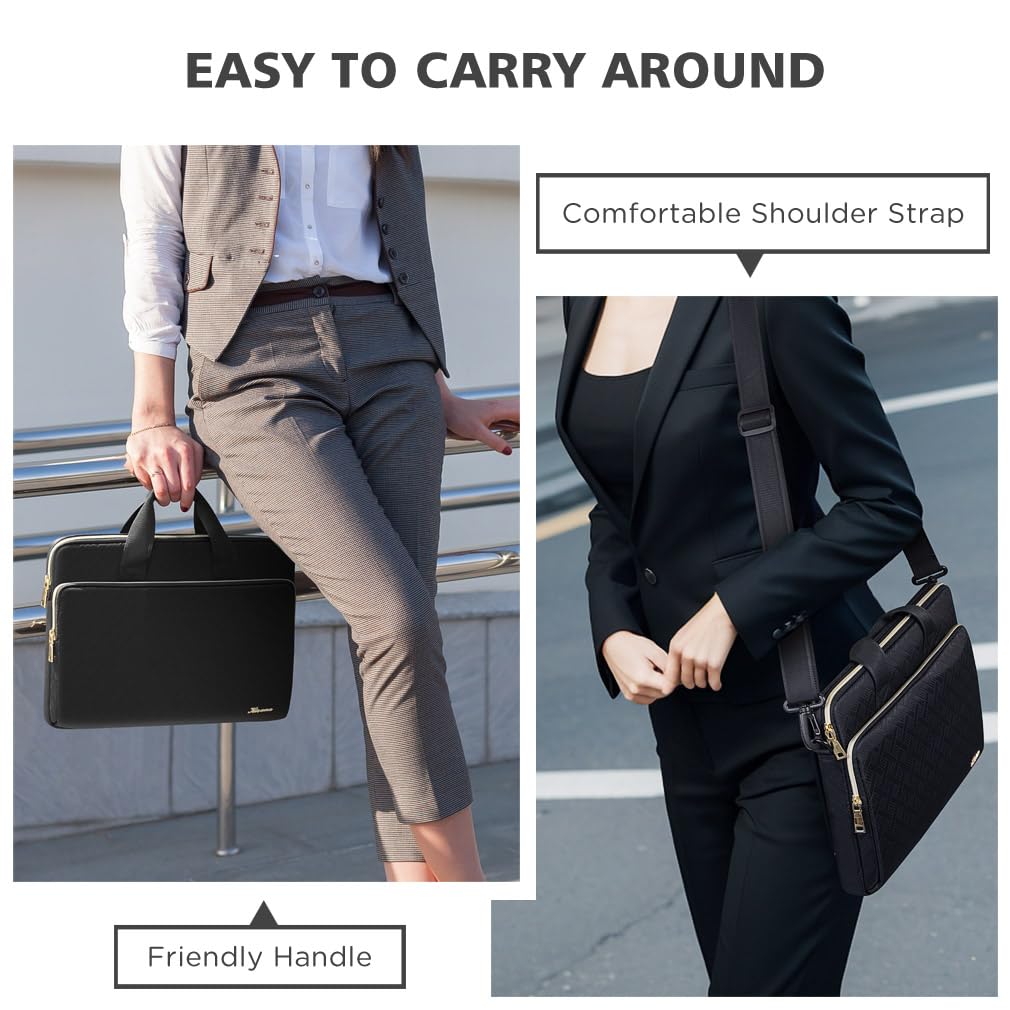 KIZUNA Laptop Sleeve Case 15.6 Inch Computer Shoulder Bag for 16" MacBook Pro M1 M2 Max/16" Lenovo IdeaPad Flex 5i/Thinkbook 16+ /15.6" HP Envy x360 15/Dell XPS 15/LG Gram 15