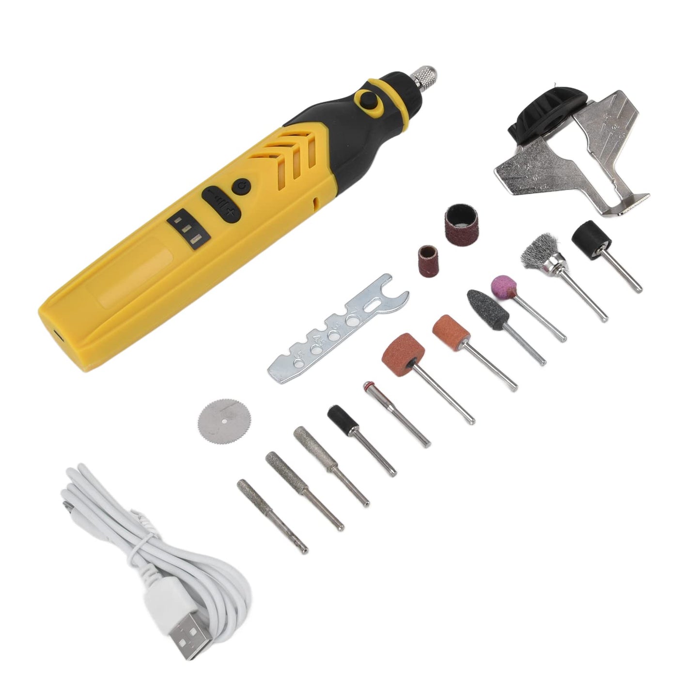 Chainsaw Sharpener, 18pcs USB Charging DC3.6V 1500mAh Portable Fast Saw Sharpener, 5000-18000r/m Electric Chainsaw Sharpener Kit with Sharpening Wheels for Most Chainsaw