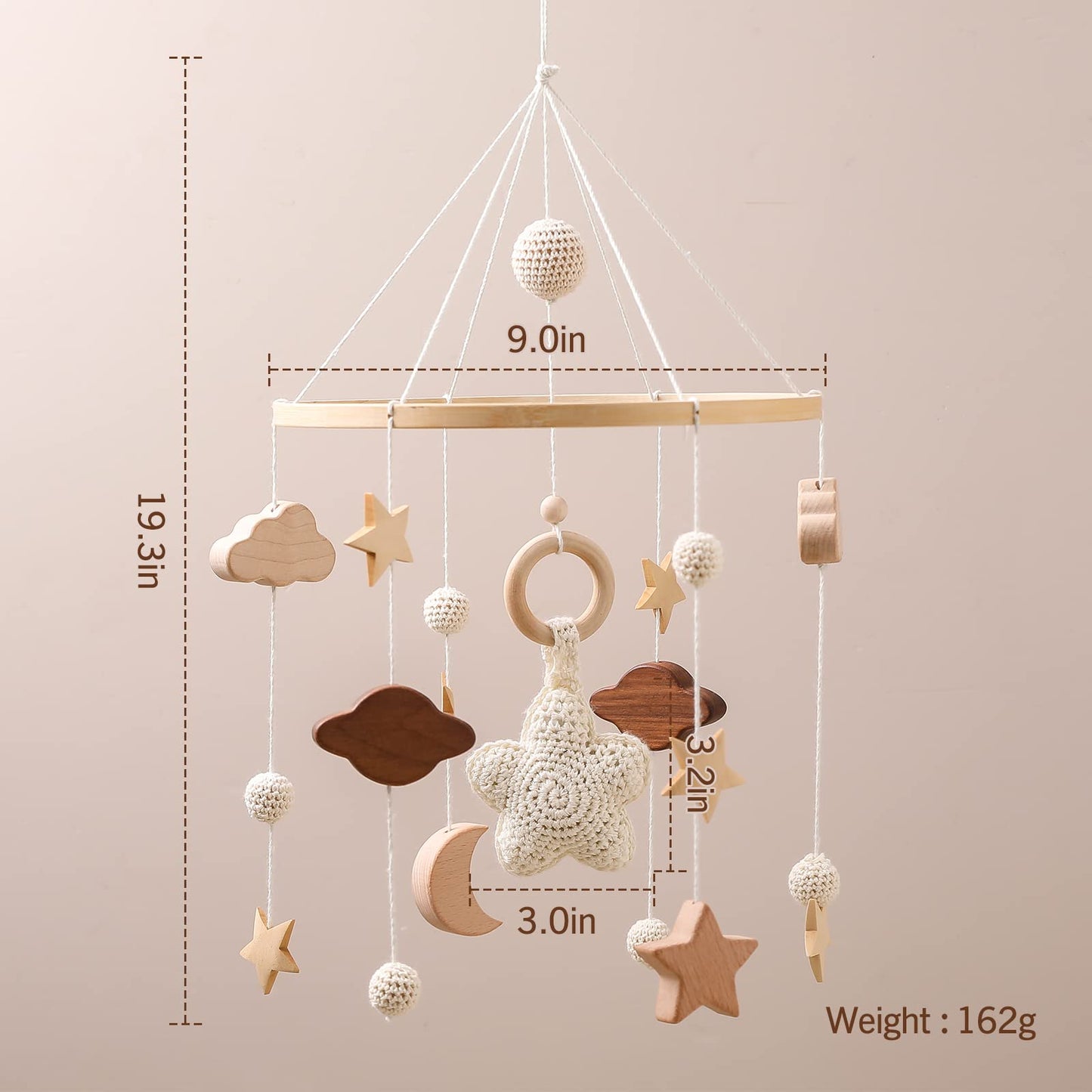 Starry Sky Mobile for Crib, Handmade Nursery Mobile, Baby Bedroom Hanging Decoration Toy