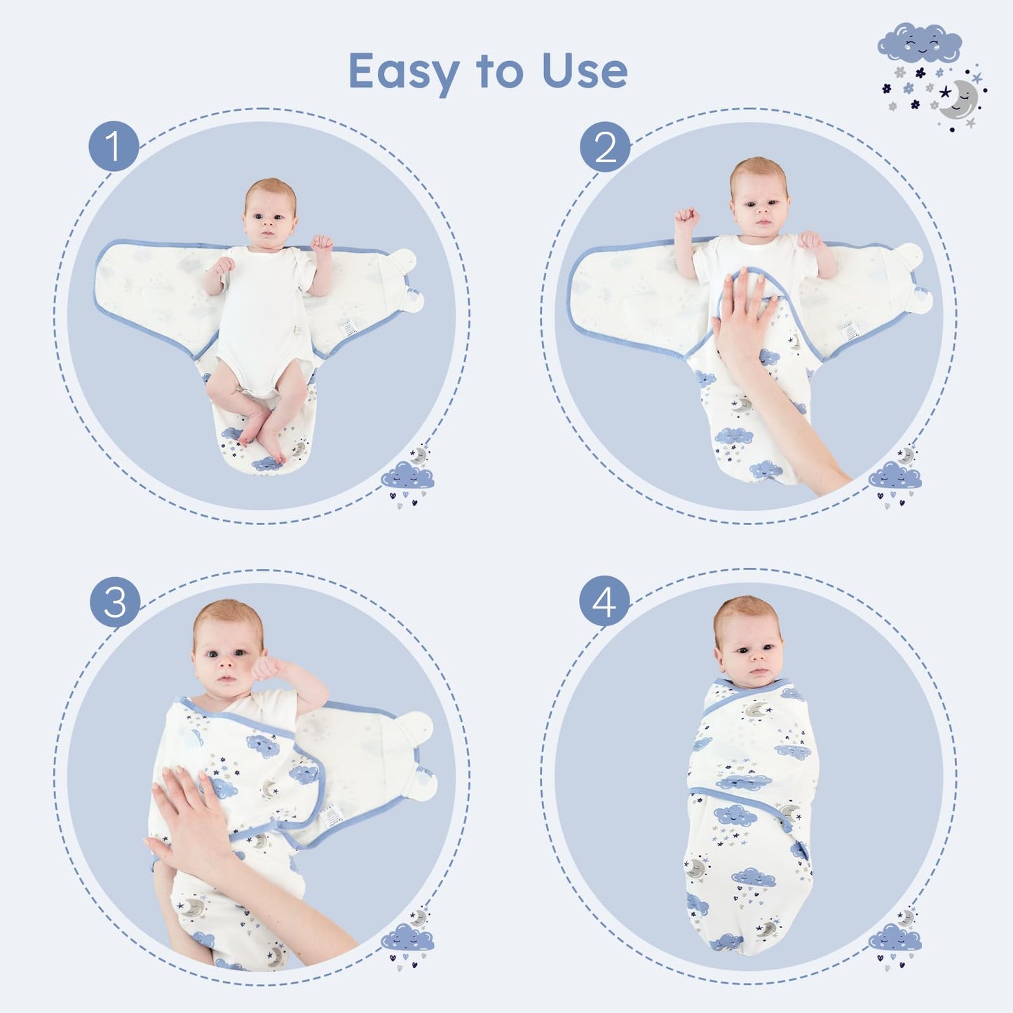Yoofoss Baby Swaddles 0-3 Months 100% Organic Cotton Newborn Swaddle Blanket 3 Pack Tog 0.5 Adjustable Swaddle, Breathable Soft Swaddle Sack (Small)