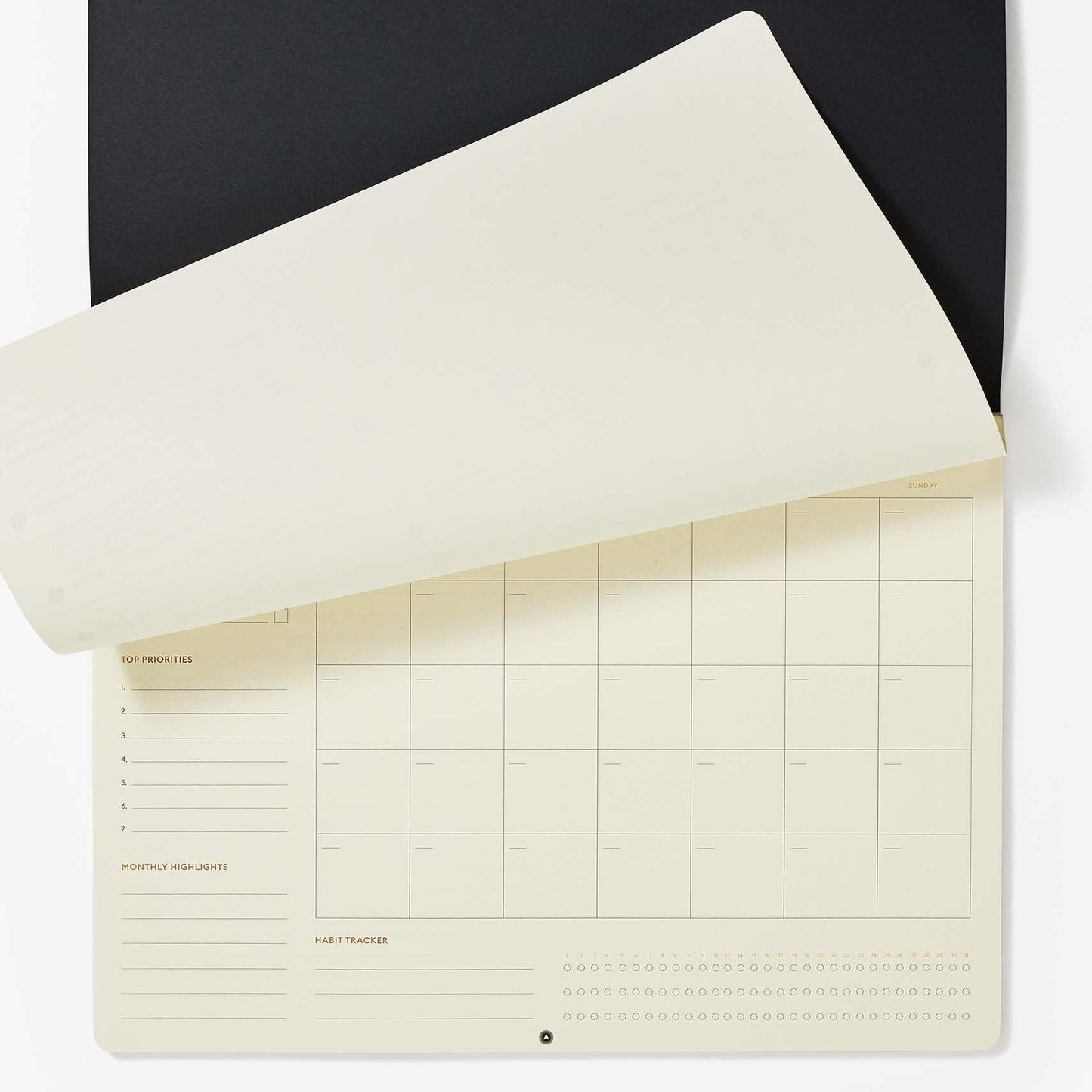 Intelligent Change Monthly Desk Planner Pad - Tear-Out To-Do List and Calendar for Time Management - A4 Productivity Desk Pad - Black