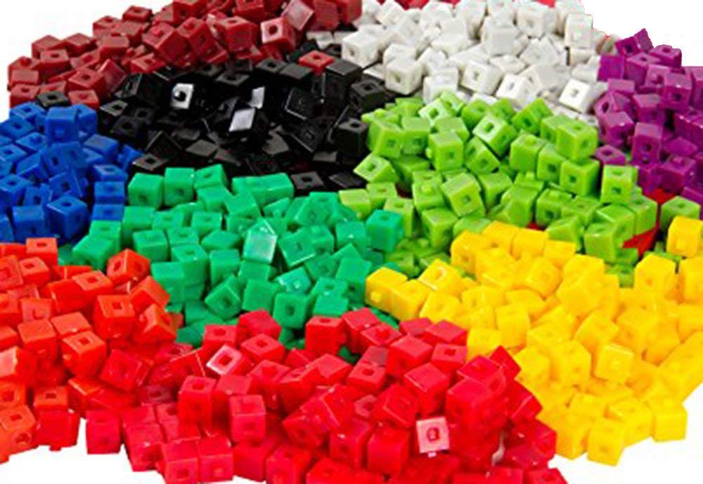 hand2mind Interlocking Centimeter Unit Cubes, Plastic Cubes for Early Math, Connecting Cubes for Kids, Math Manipulatives, Counting Cubes for Kids Math, Preschool Classroom Supplies (Set of 1000)