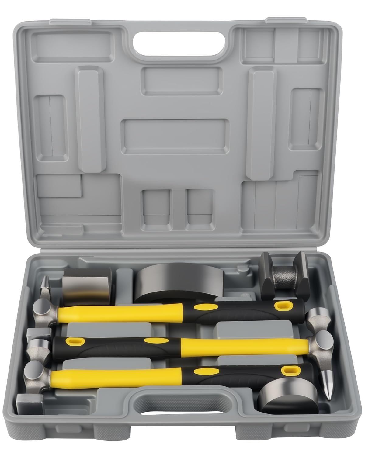 DAYUAN 7Pcs Auto Body Repair Kit, Craft Panel Beating Hammer and Dolly Set Hammer Dent Body Fender Tool