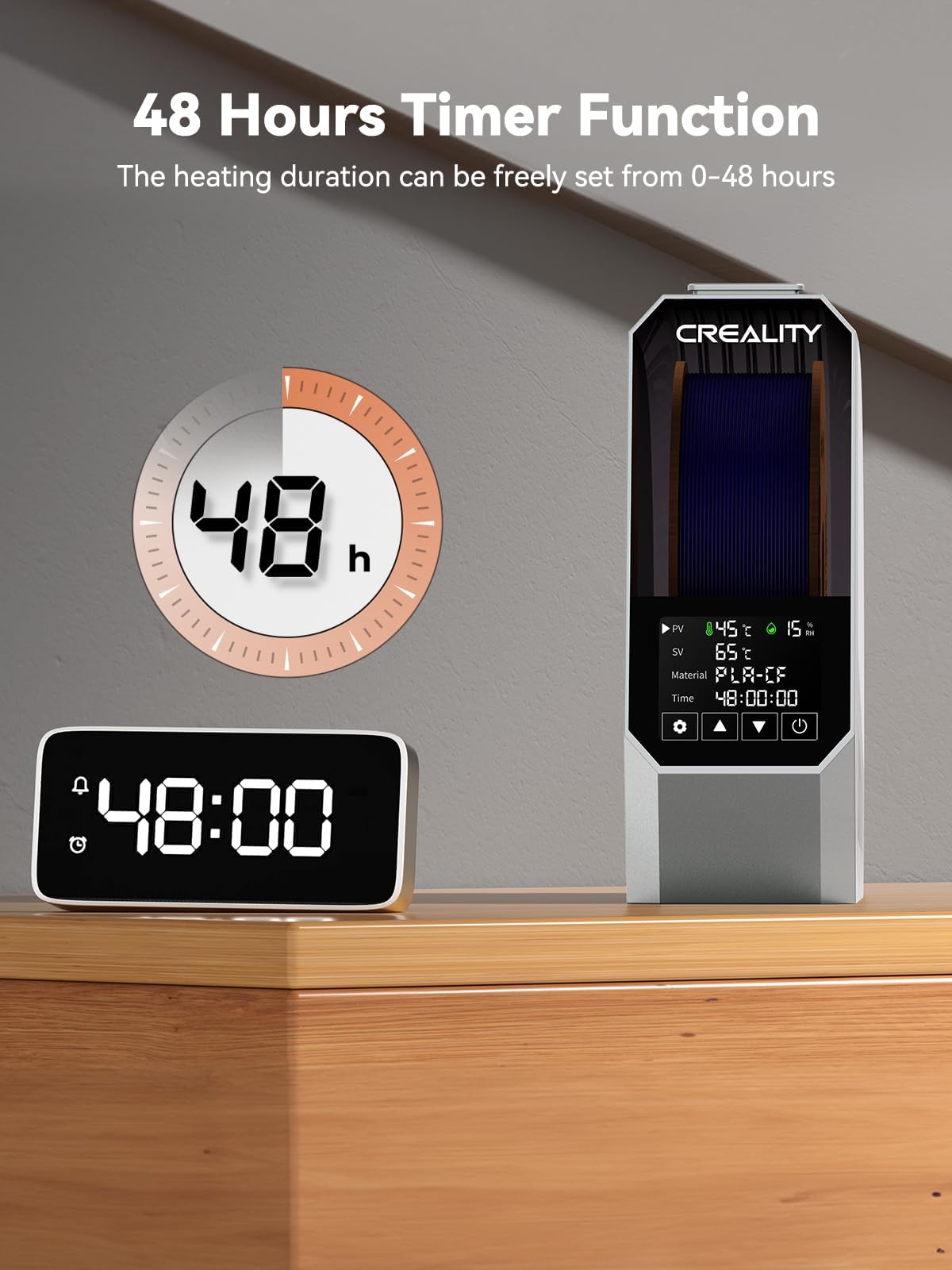 Creality Space Pi Filament Dryer, Filament Storage Box, Upgraded Double 360° Heating Drying with Fan&Touch Screen, 3D Printer Filament Spool Holder, Dehydrator 1.75/2.85/3mm PLA PETG ABS TPU Nylon