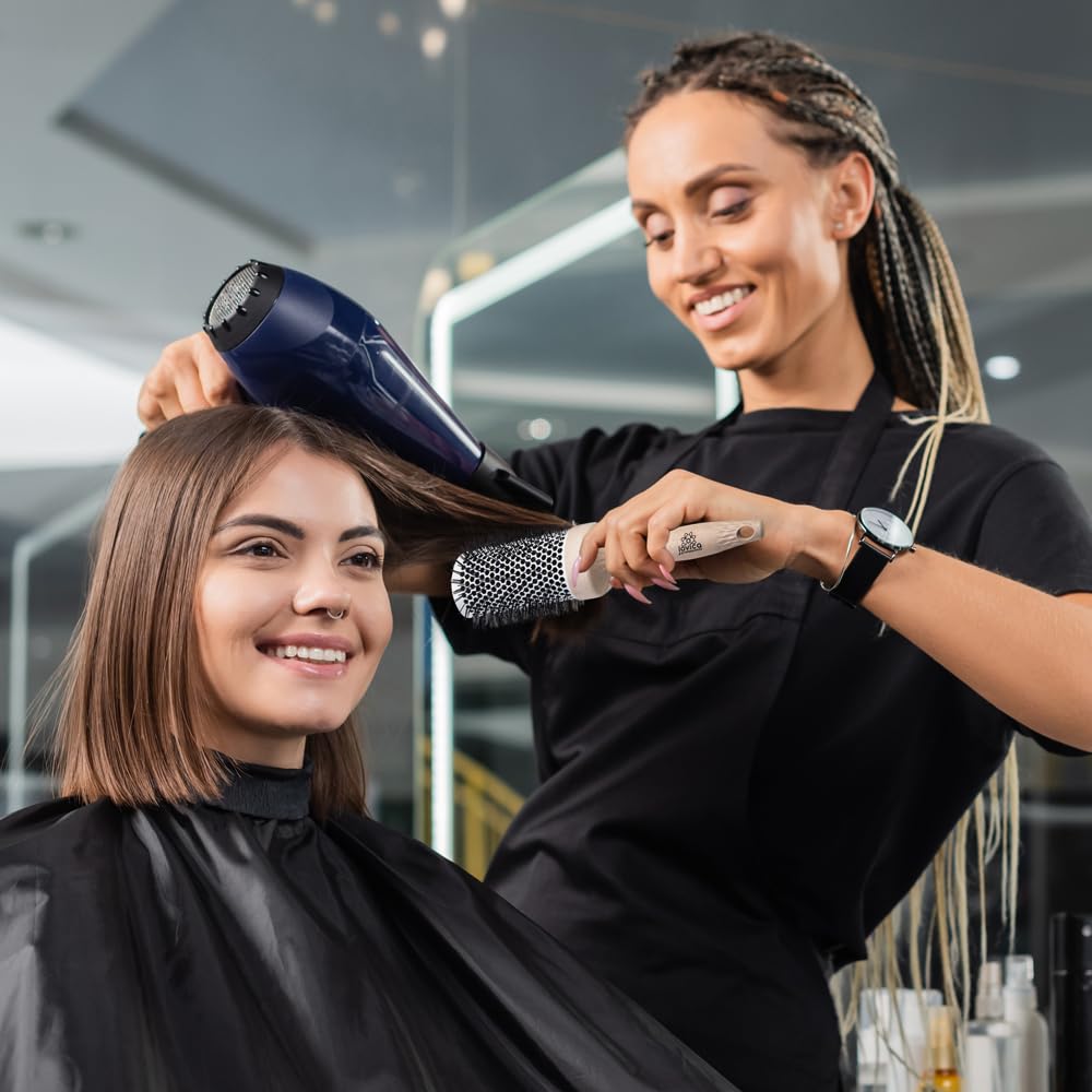 Professional Round Brush for Blow Drying - Ceramic Barrel Ion Tech Styling Brush for Women Small and Lightweight Round Hair Brush (Bundle Set of 4)