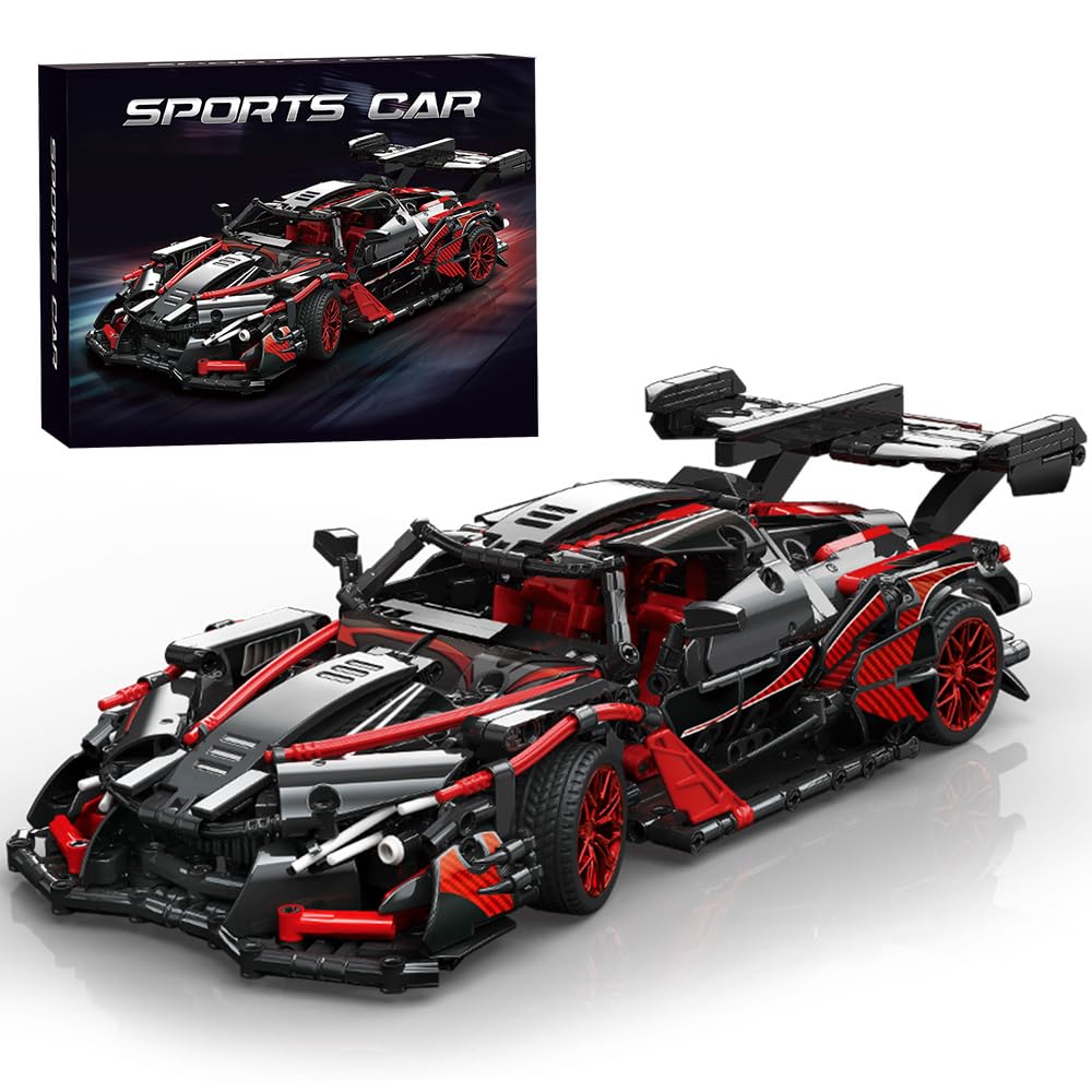 Adults Challenging Racing Car Building Blocks Kit，1:14 1391 Pieces Car Model Building Set DIY Toys for Boys Age 12 13 14 15 16 88301