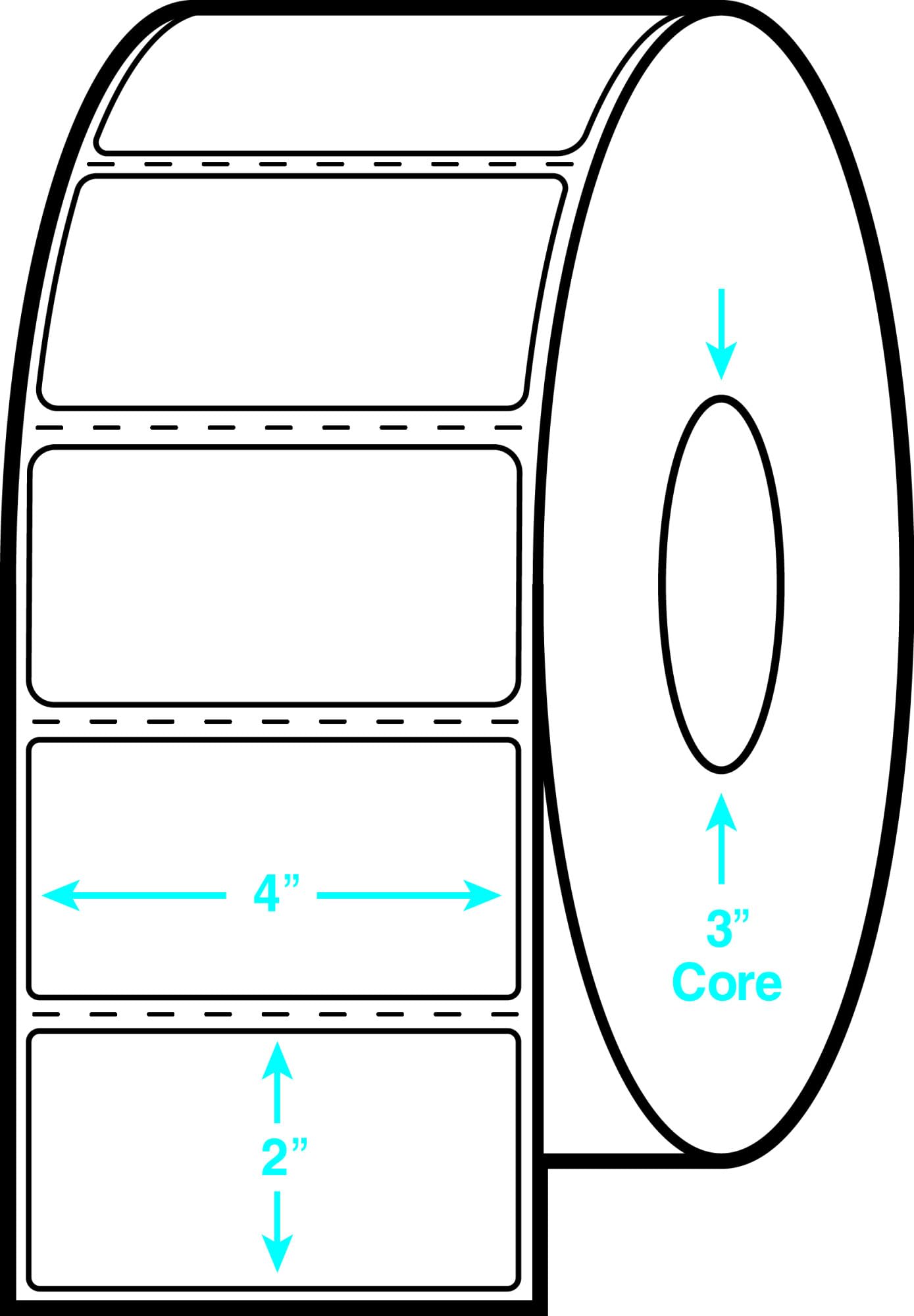 Industrial Direct Thermal Printer Labels on 3" Core Rolls