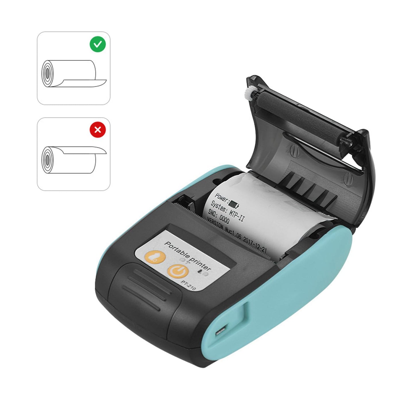 Sunydog Thermal Receipt Printer,PT-210 Portable Thermal Printer Handheld 58mm Receipt Printer for Retail Stores Restaurants Factories Logistics