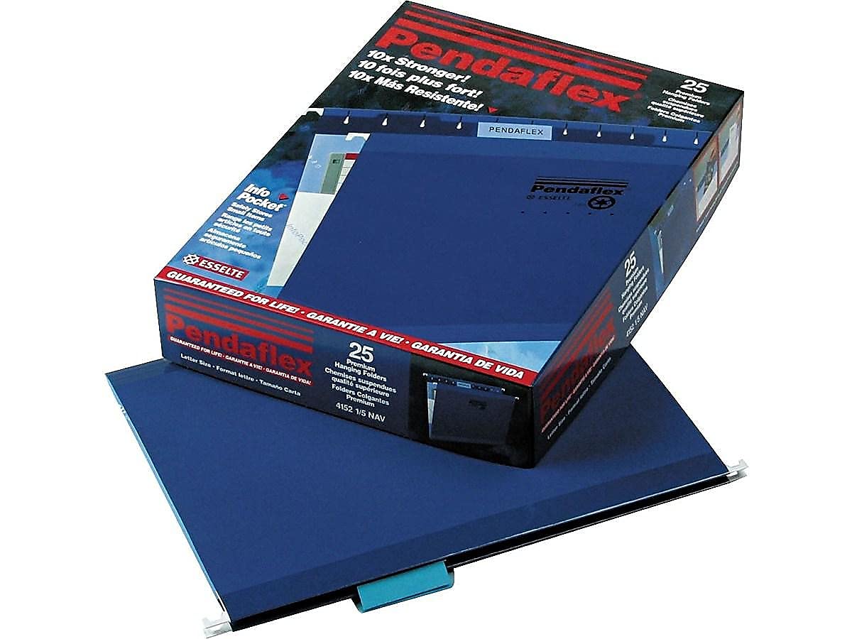 Pendaflex Hanging Folder,1/5 Tab, Letter, 25 Box, 4152 1/5 NAV