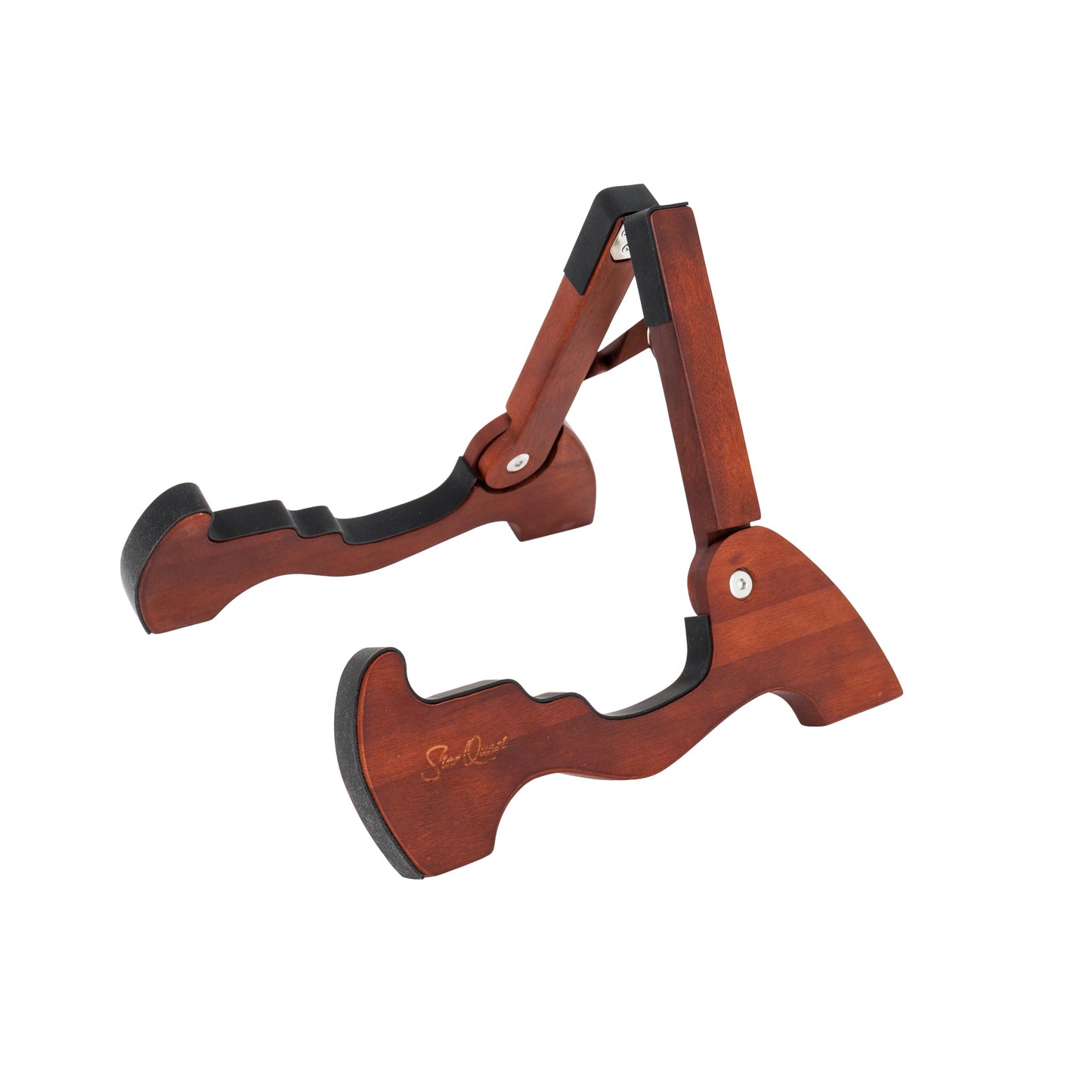 StarQuest Wood Guitar Stand, Folding A-Frame Wooden Floor Stand for Acoustic, Electric & Classical Guitars, Non-Slip Rubber Padding, Fully Assembled, Portable Guitar Holder, Support de guitare en bois