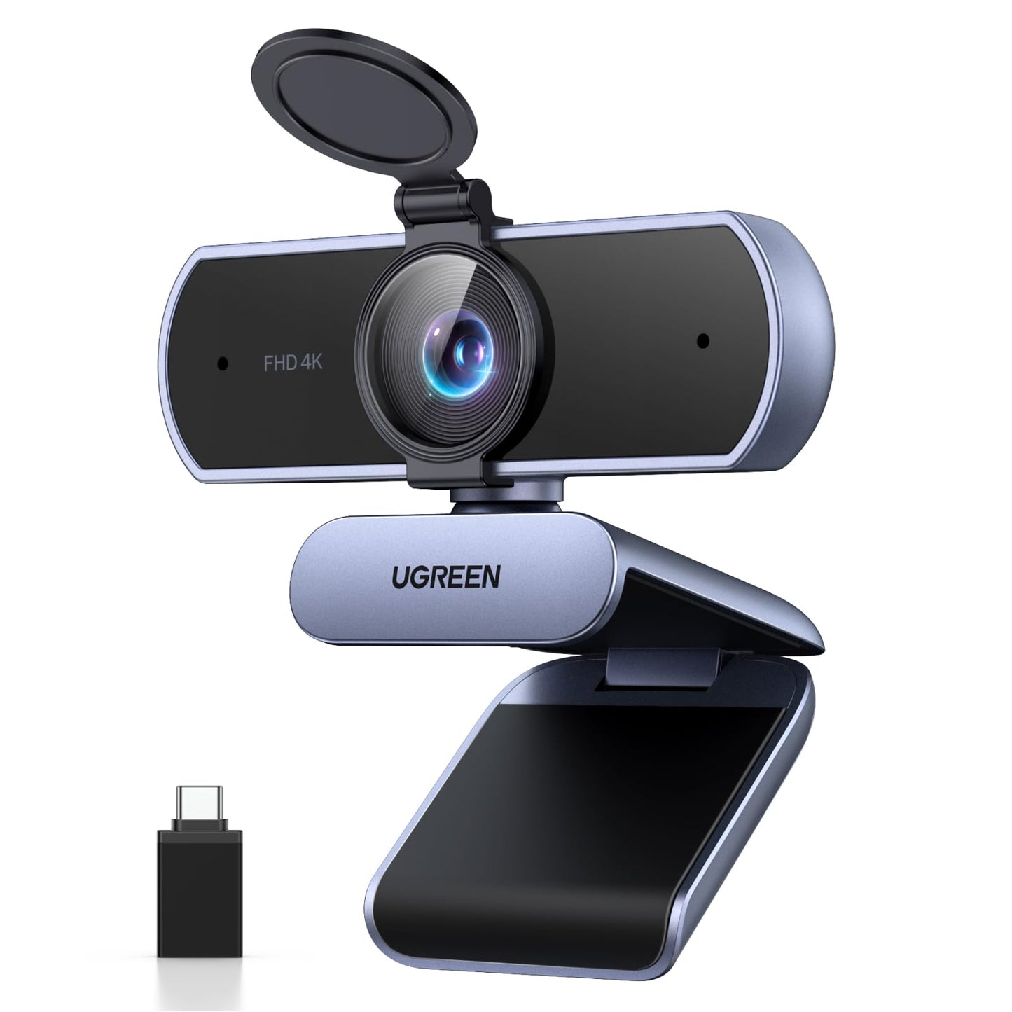 UGREEN 4K Webcam for PC Ultra HD 1080P 60FPS Web Camera with Microphone, Privacy Cover, 70° Fov, PDAF Autofocus, USB A and USB C Adapter, Plug & Play, for Streaming, Conference, Zoom