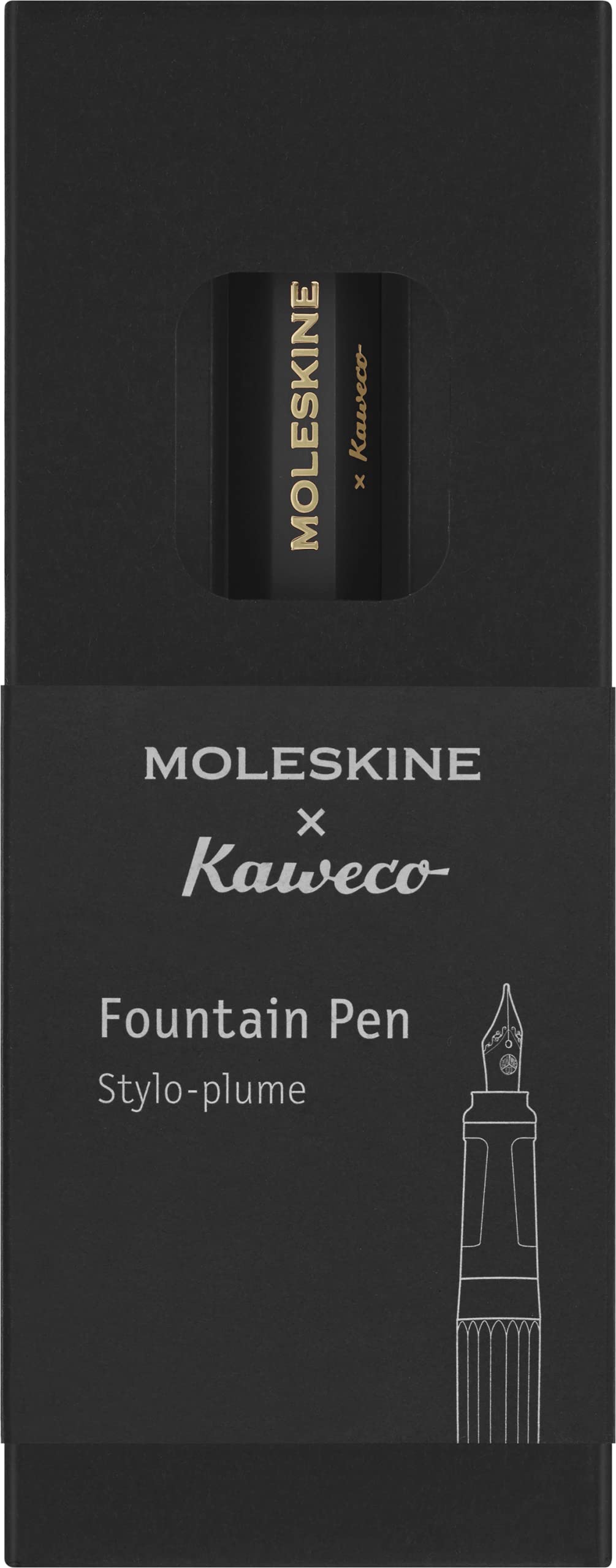 Moleskine x Kaweco, Fountain Pen, Medium Nib, Black with Blue Ink
