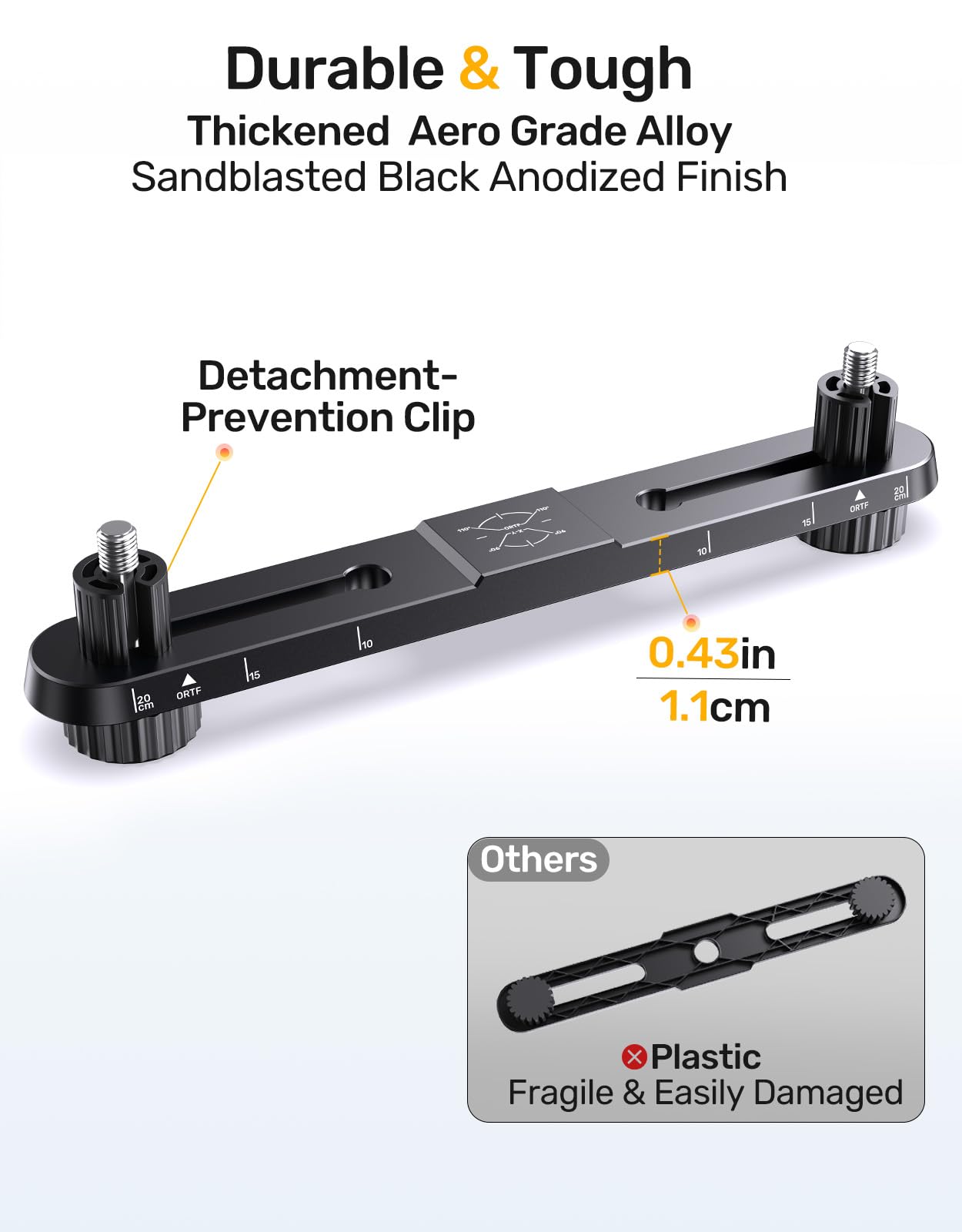 Stereo Mic Bar, Adjustable Dual Microphone Mount Bar,Universal Double Mic Holder for Stand,Precision Stereo Spacing Mic Bar for Podcast,Live Streaming,Studio Recording,Fit 3/8"&5/8" Threaded Mic Stand