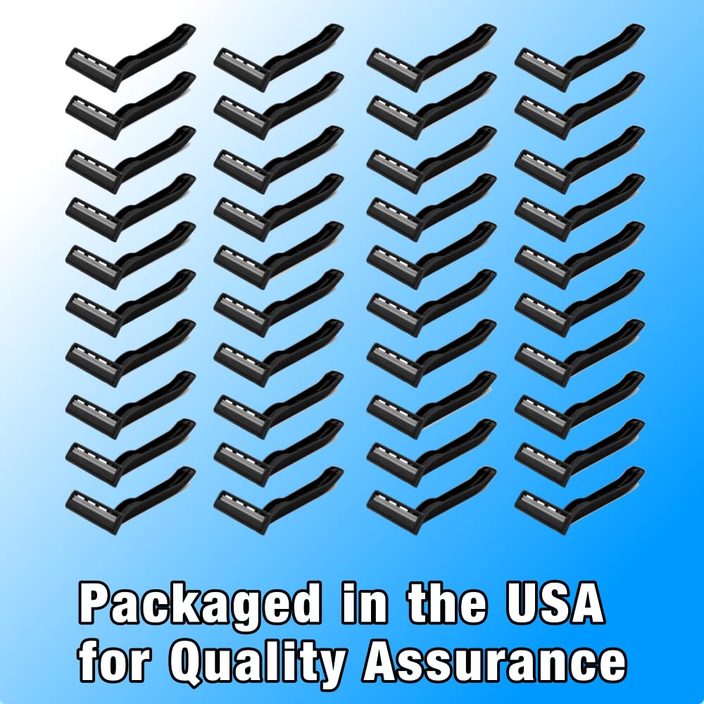 100 Twin Blade Black Disposable Razors in Bulk - Professional or Home Use
