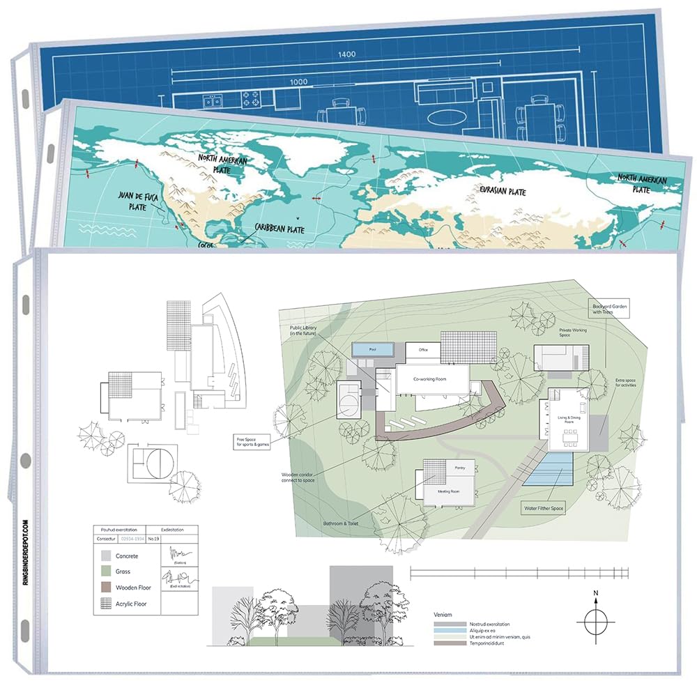 11 x 17 Sheet Protectors, Landscape View, 25 Pack, Side Loading, Protect, Store and Display 11X17 Paper, Photographs, Prints, and Documents