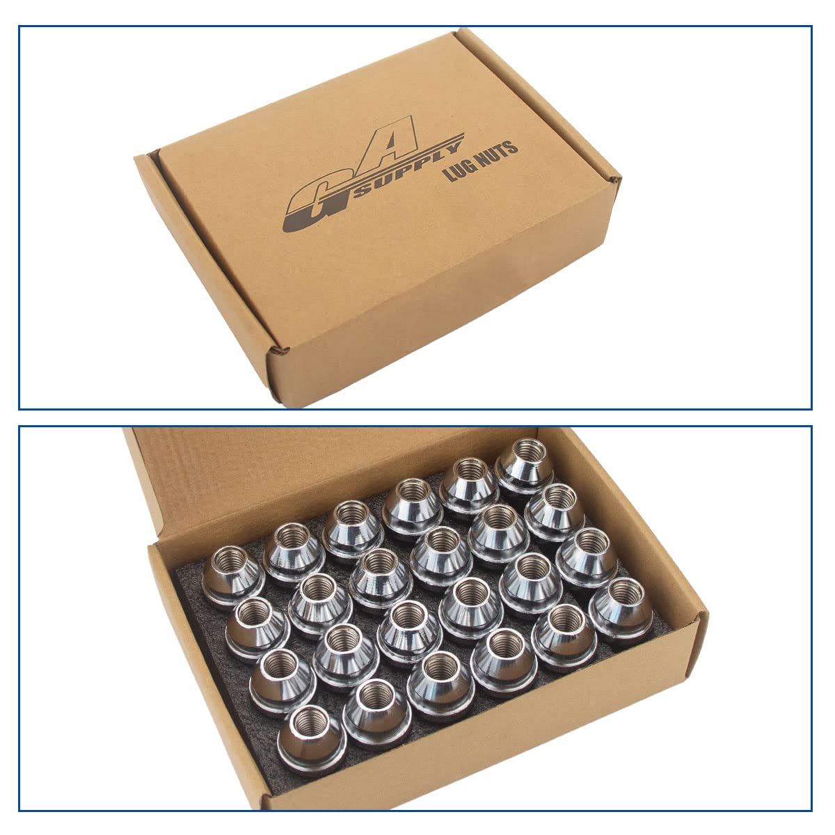 GAsupply 14x2 OEM Factory Style Lug Nuts, 24pcs One-Piece Chrome Large Acorn Seat Lug Nuts 2" Tall 13/16" Hex for Ford F-150 Expedition Lincoln Navigator Factory Wheels