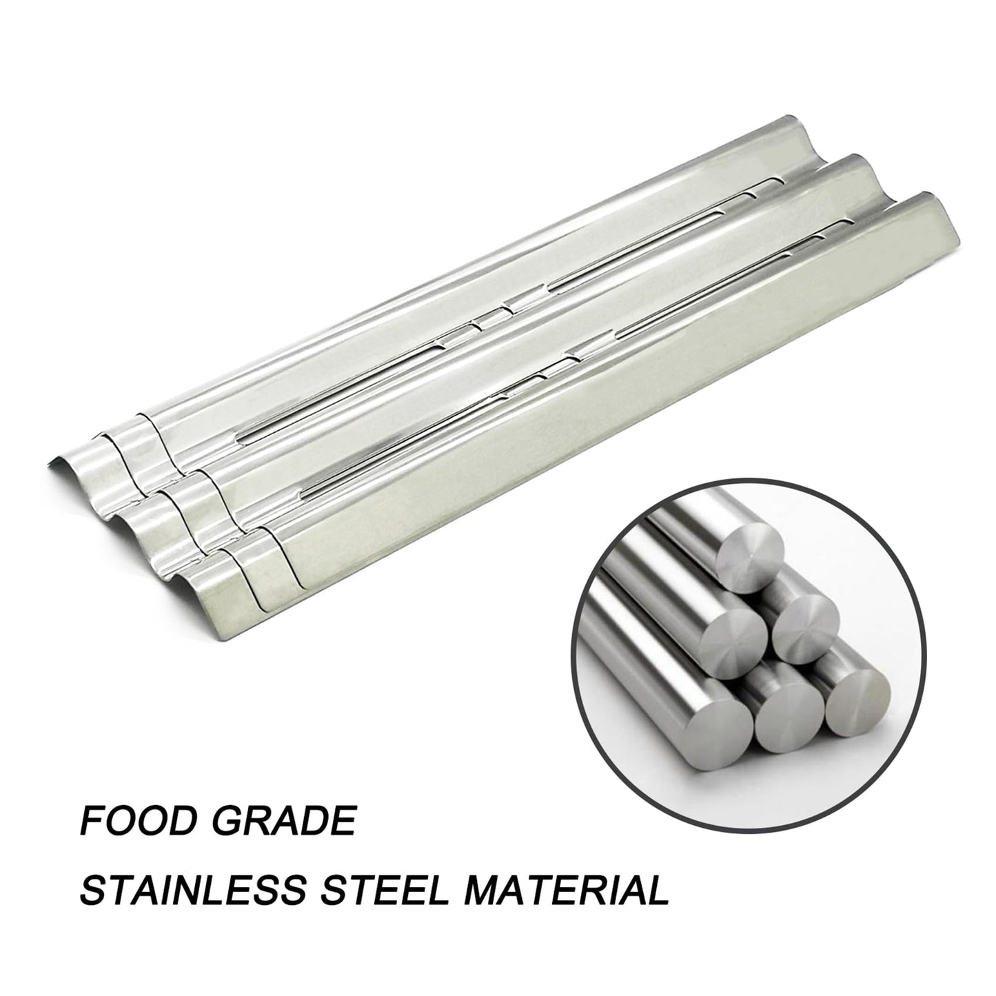 WEMEIKIT 3 Pcs BBQ Heat Sear Plate & Burner Tube Replacement for Napoleon Grills as LEX, Legend, Mirage, Lifestyle Series of 485, 605, 730, Stainless Steel 16-1/2” Heat Shield & 18-13/16“ Tube Burner