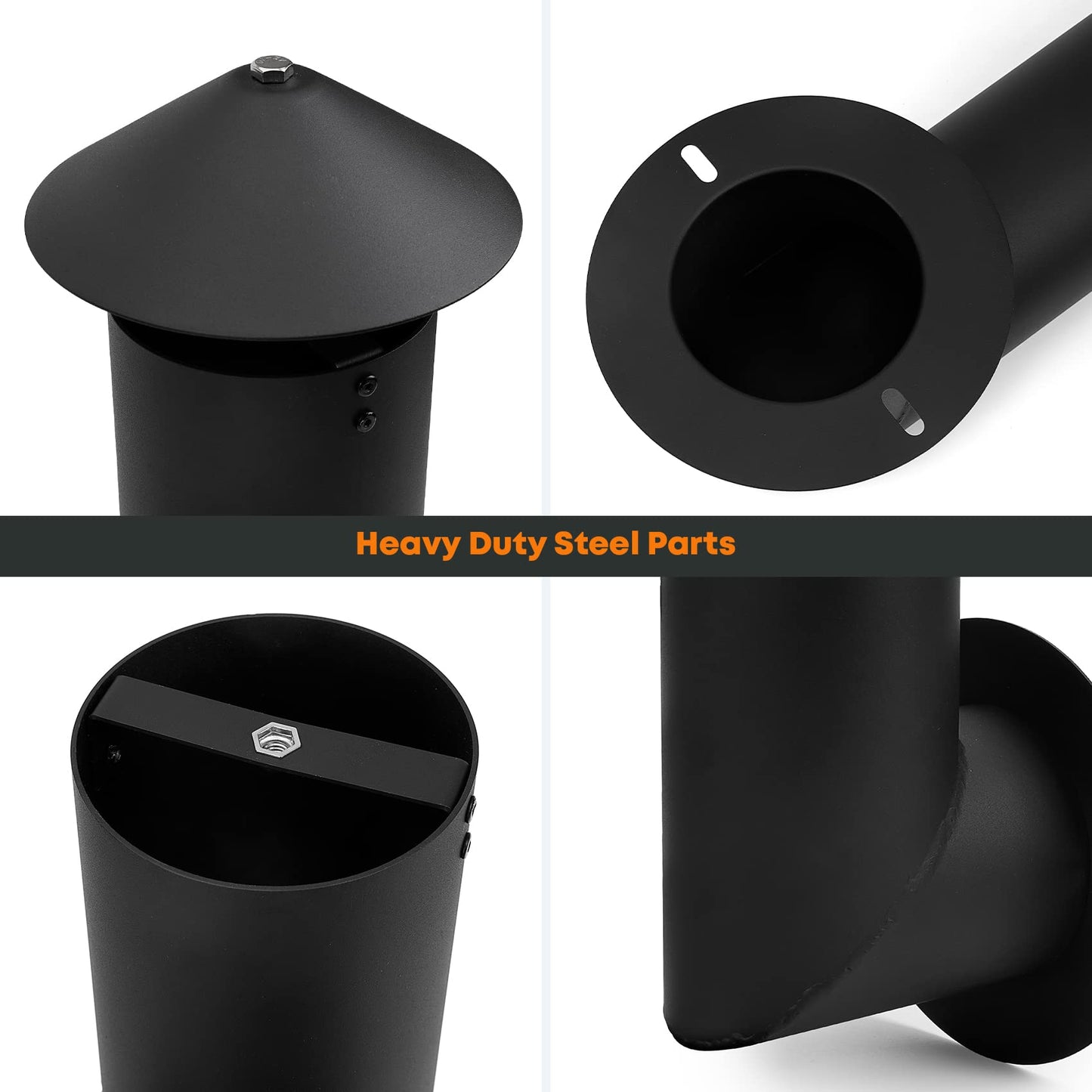 Stanbroil Grill Smoke Stack Compatible with Pit Boss, Traeger, Camp Chef and Other Pellet Smokers, Black