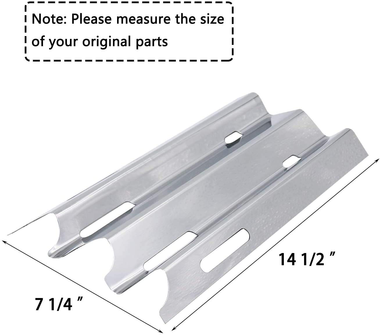 GFTIME 17" Stainless Steel Gas Grill Burner Tube & Heat Plate Tent Shield Replacement Kit for Vermont Castings CF9030, CF9050, VM45055P, VM450SSP, VM456, VM600, Jenn Air JA460, JA461, JA461P, 5 Pack