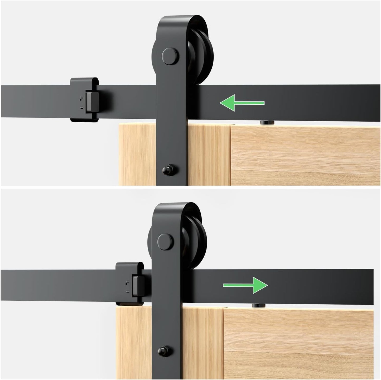 6 FT Black Barn Door Hardware Kit, Dulcii Heavy Duty Steel Slide Sliding Track Rail Hanger Roller 183cm Roller Door Hardware