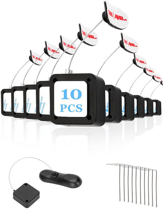 10Pack Remote Control Tether, 6.5 Ft Remote Leash, Retractable Safety with Adjustable Lock Strap for TV Remotes, Game Controllers, and Tablets - Perfect for Showrooms
