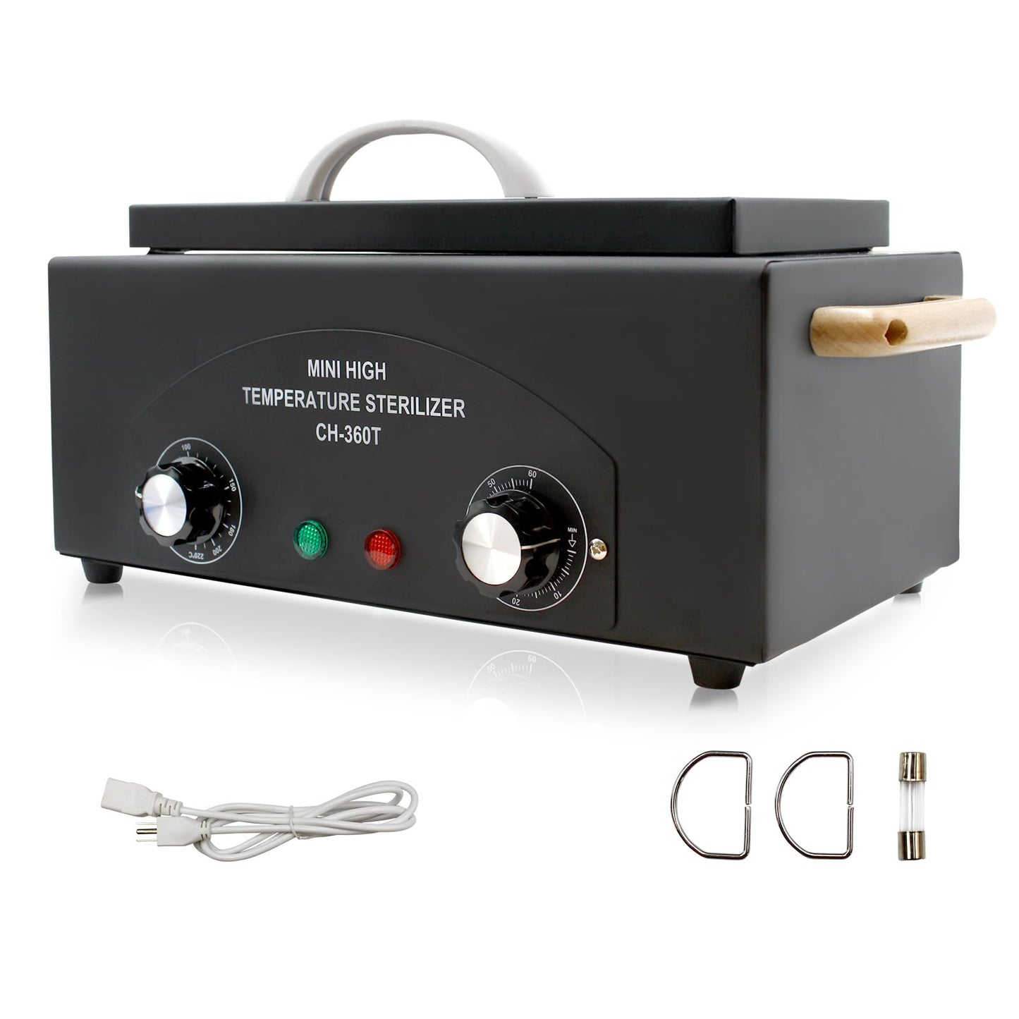 Vevitts High Temperature Cabinet Dry Heat Sterilizer High Temperature Metal Tool Cleaning Box with Timer for Beauty Nail Metal Tools Black