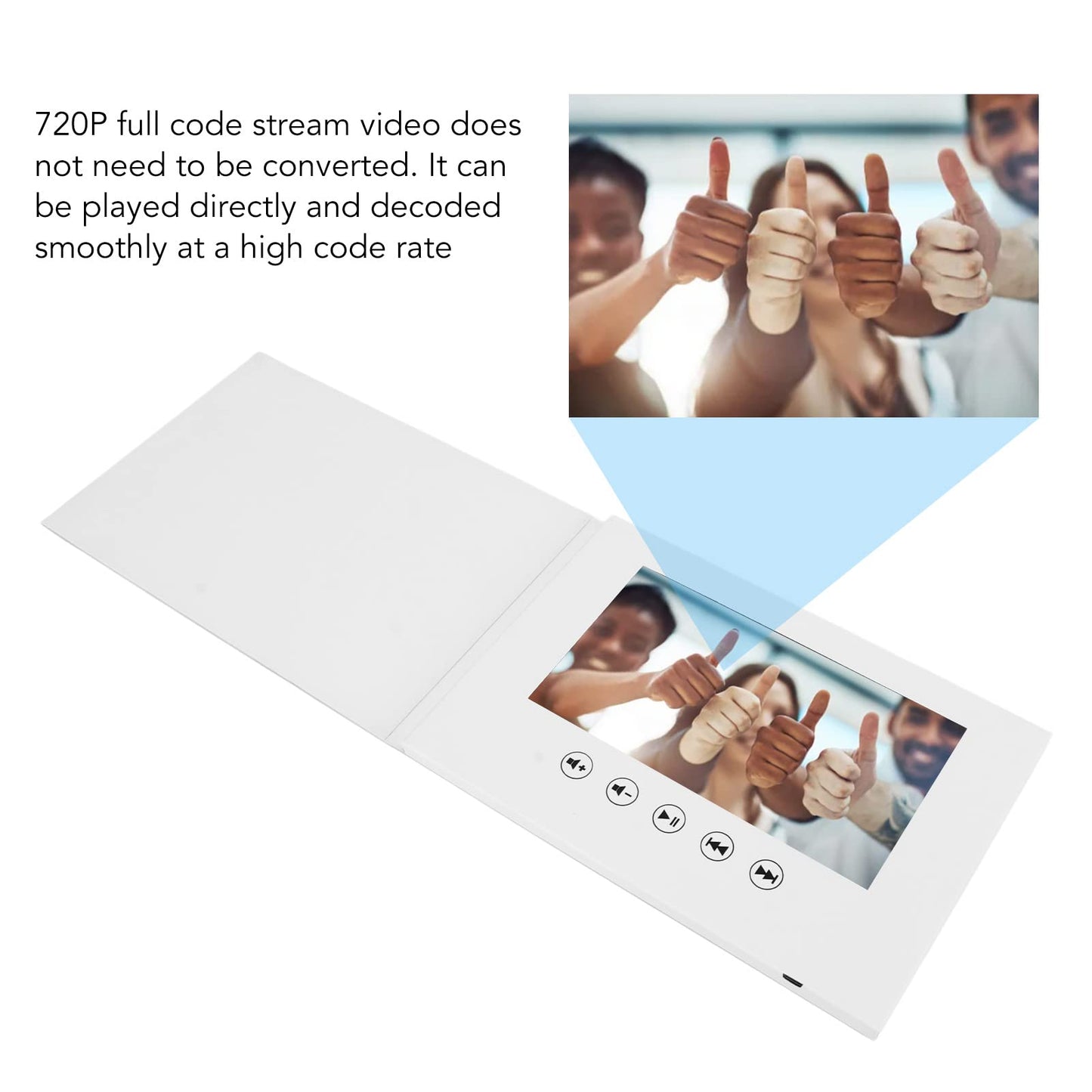 Video Greeting Card, Electronic Greeting Card with LCD Screen, 128M Memory Video Brochure for Father Day Mother Day Christmas Anniversary, Thanks Cards Rechargeable (7 Inch 1500mAh)
