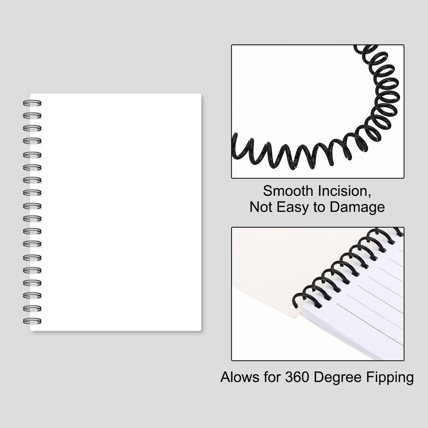 PATIKIL 16mm(5/8") Plastic Spiral Binding Coils, 50 Pcs Binding Spirals 140 Sheet Capacity 4:1 Pitch Binding Spirals for Binding Paper Sheets, Black