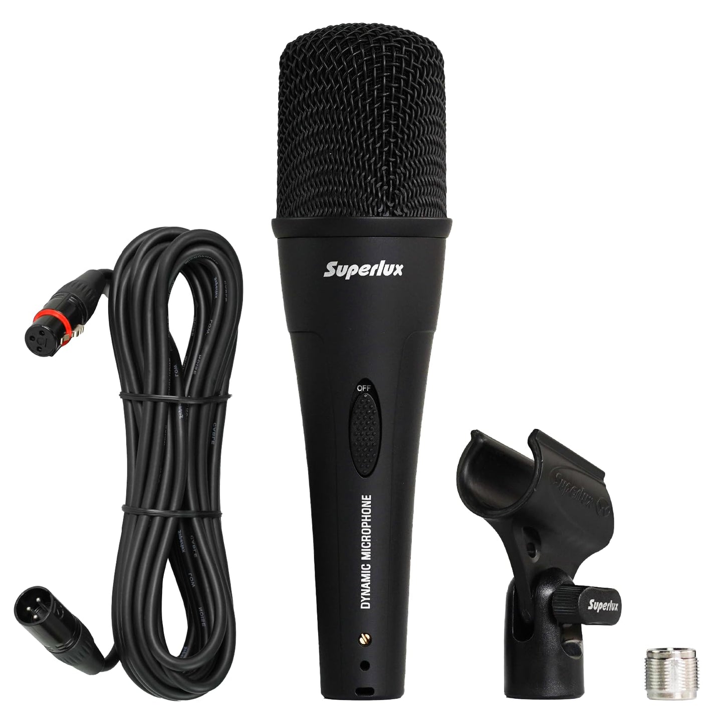 Superlux D108MKII Dynamic Vocal Microphone Wired, Directional Sound Capture, Natural Vocal Reproduction with Low Handling Noise for Live Performances, Podcasts, Singing, Studio Recording