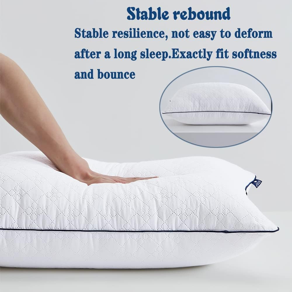 JSWF Bed Pillows for Sleeping Queen Size 4 Packs，Ultra Soft Fluffy ，Premium Soft Down Alternative Fill Set of 4 for Back,Zipper Opening Design,can add and Remove Filler According to Your Needs
