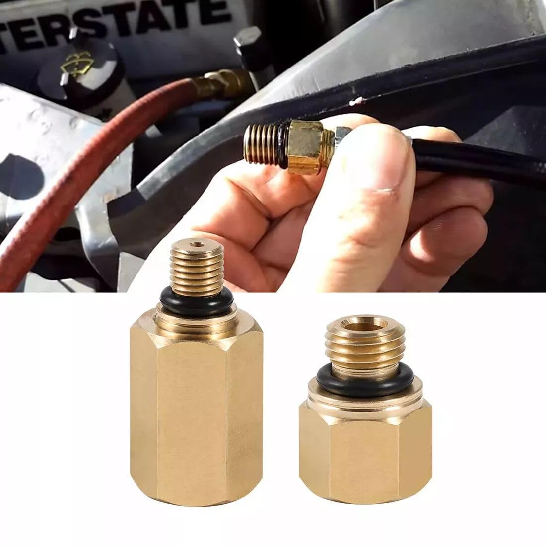 TEXVOKIE 6.0 IPR Valve Socket & Oil Rail Adapters Kit & 6.0 High Pressure Oil Pump IPR Valve Air Test Fitting Tool with Seal Kit, Fits for Ford 6.0L Powerstroke Diesel Engine, Pack of 8