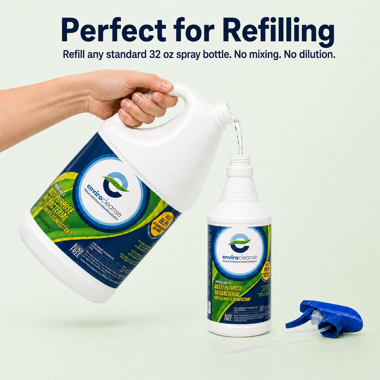 Envirocleanse Disinfectant, Kills 99.9% of Viruses & Bacteria, Hypochlorous Acid (HOCL), 1 Gallon (3.79 L)