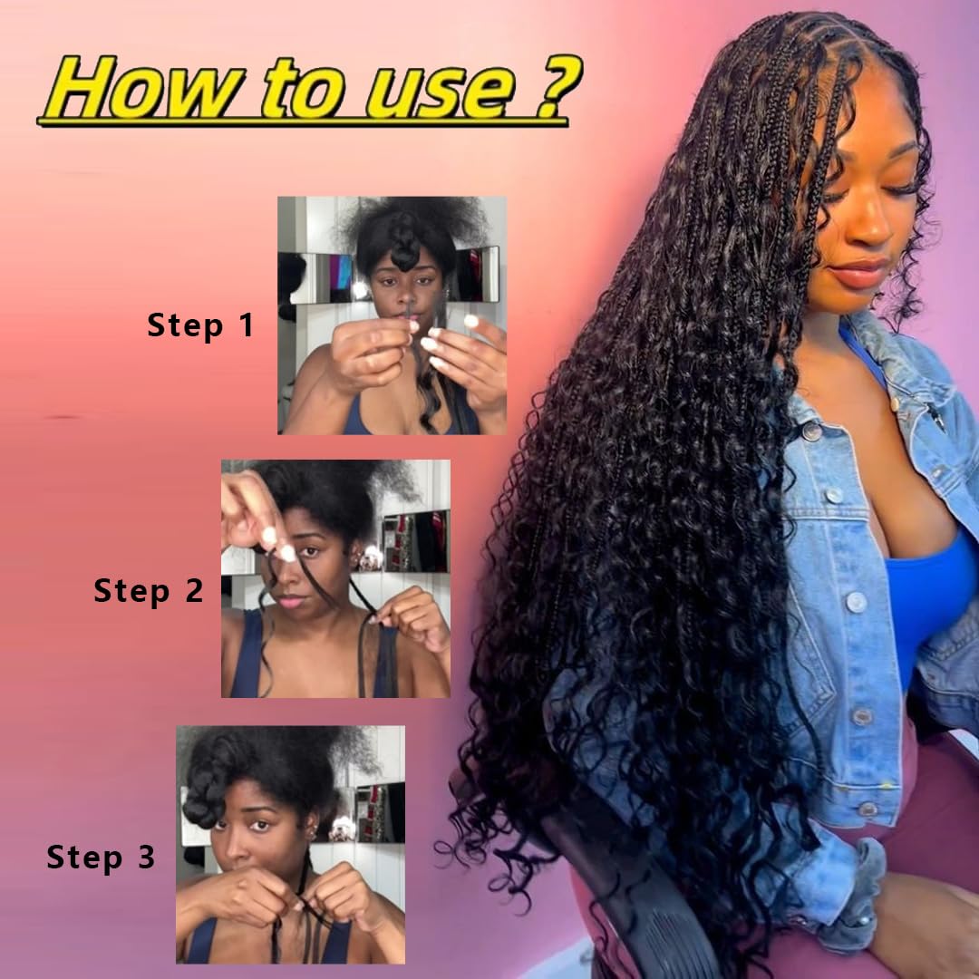 Braiding Hair for Boho Braids Curly Bohemian Deep Wave 100% Human Hair for Micro Braiding Hair Wet and Wavy Boho Braids No Wefts 2 Bundles