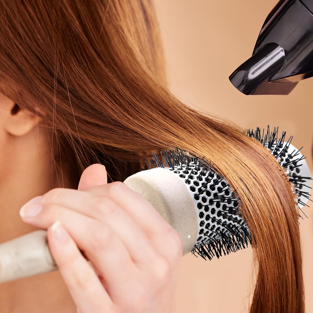 Professional Round Brush for Blow Drying - Ceramic Barrel Ion Tech Styling Brush for Women Small and Lightweight Round Hair Brush (Bundle Set of 4)
