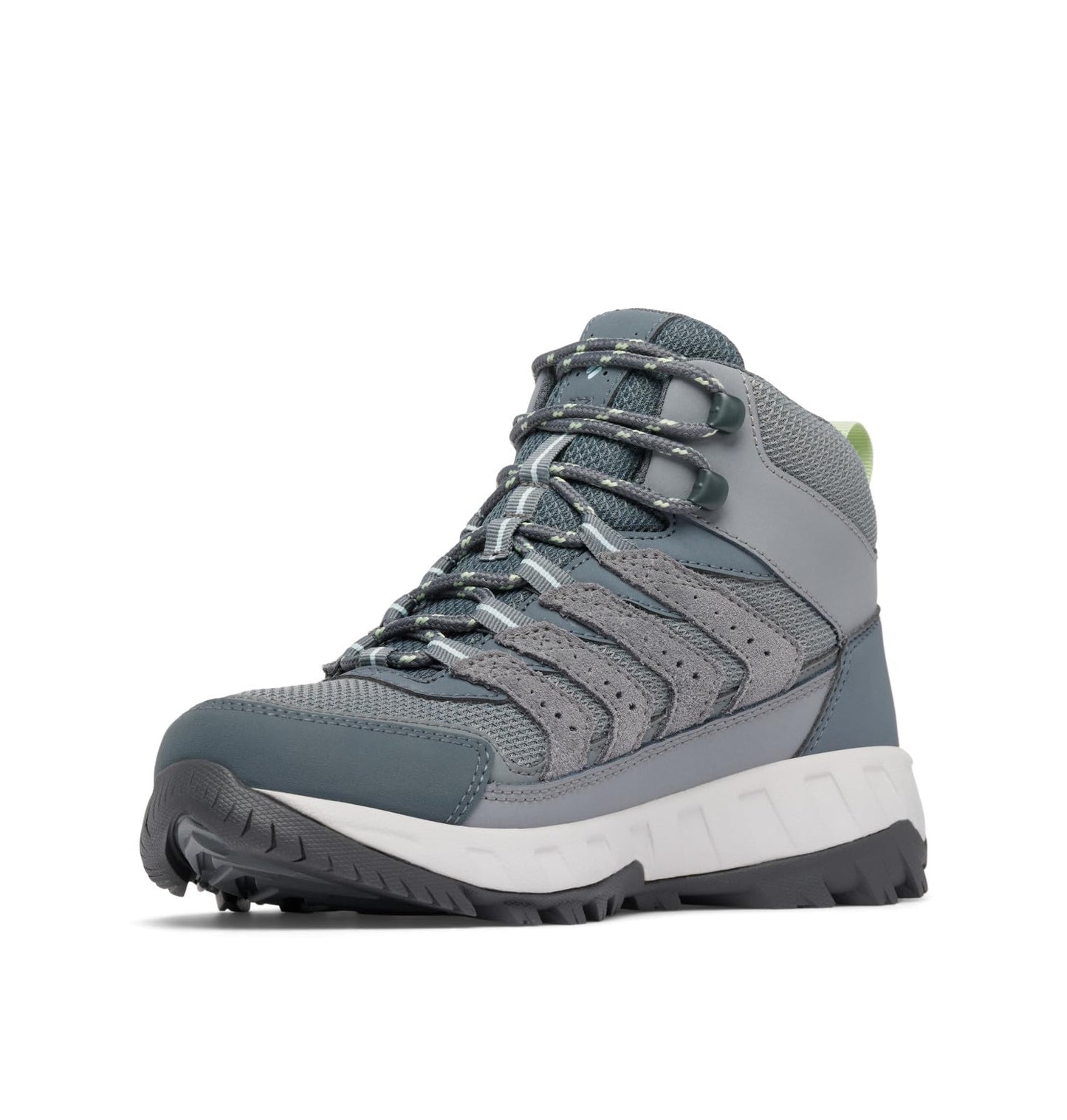 Columbia Women's Strata Trail Mid Waterproof, Titanium Grey Steel/Sage Leaf, 6