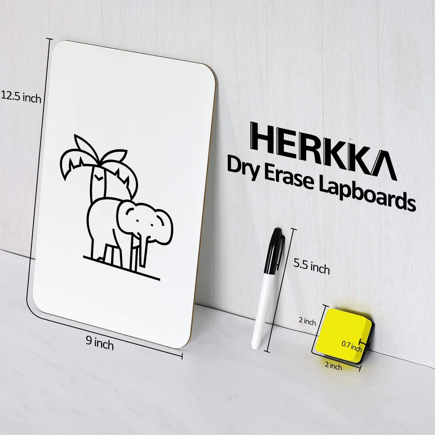 Dry Erase Lapboards, HERKKA 32 Pack Double Sided Dry Erase Lap Boards 9 x 12.5 Inch, 32 Markers, 32 Erasers, Small Dry Erase Boards for Students Classroom Teacher Supplies