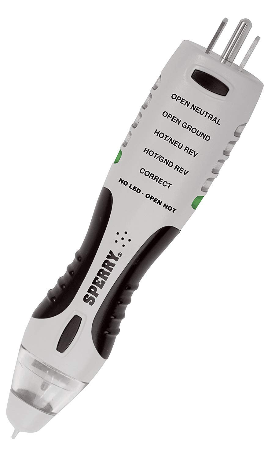 Sperry Instruments New Patent Pending Dual Check 2-in-1 Tester, 50-1000V AC Non-Contact Voltage Detector, GFCI Outlet Circuit Analyzer, 1/Ea