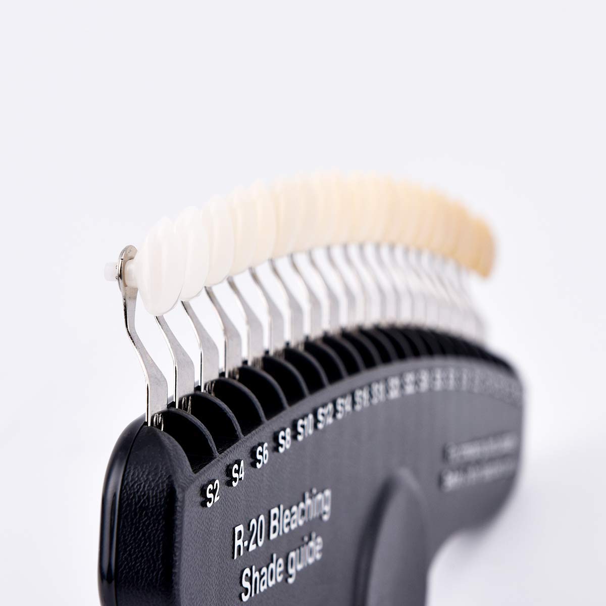 Professional 3D R-20 Teeth Whitening Shade Guide with Mirror, Classical Tooth Bleaching Shade Chart 20 Colors