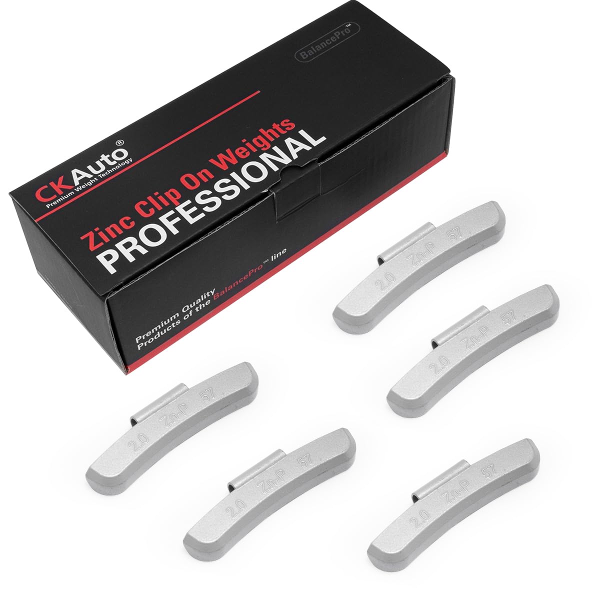 CKAuto P Style Zinc Clip on Wheel Weights 2.0oz, Coated, 25Pcs/Box